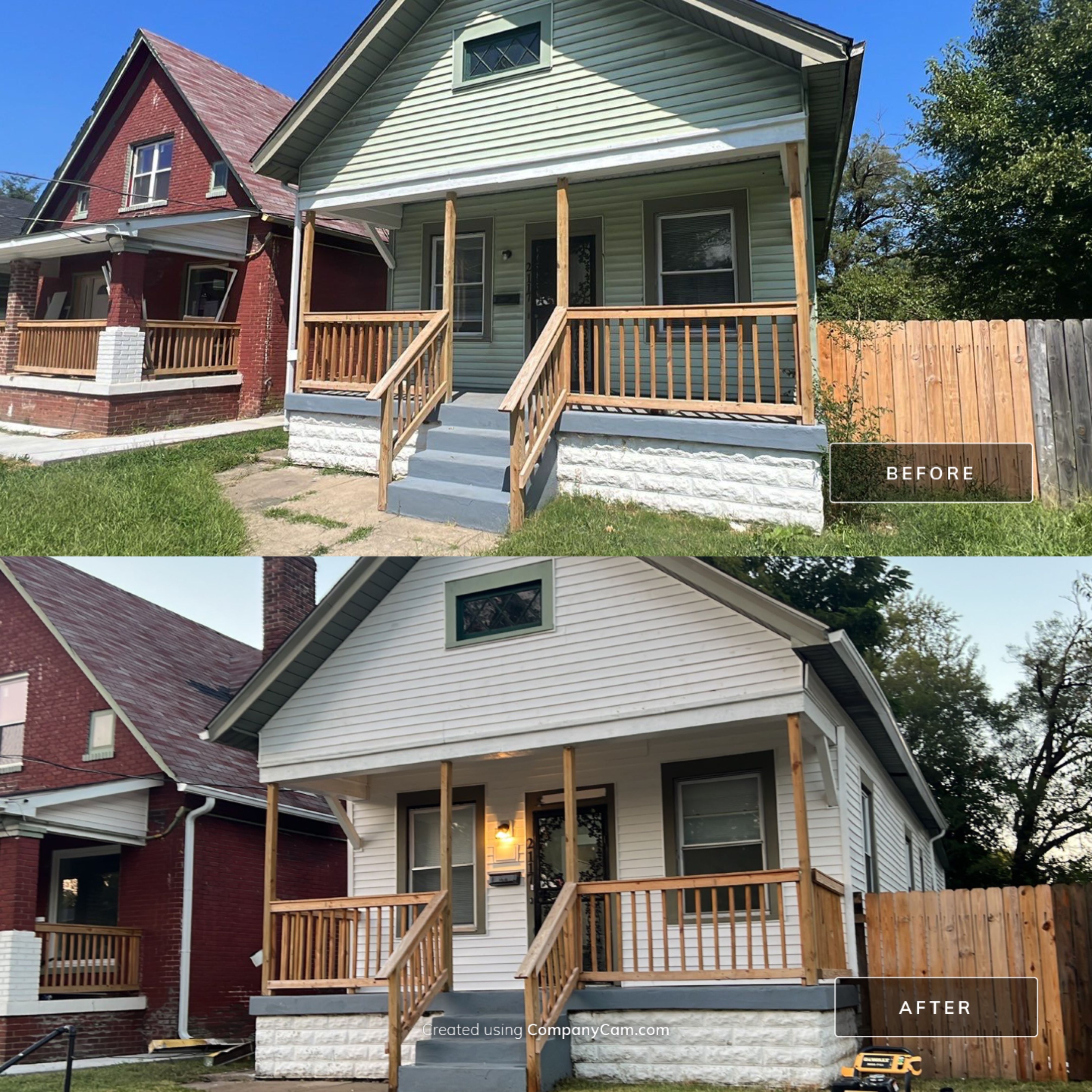 Rental Property Restoration, siding, flooring, gutters, landscaping by Storm Contracting 