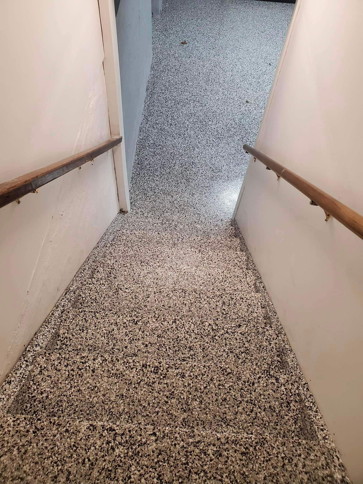 Garage Floor with Stairs using Domino by Your1DayFloor.com