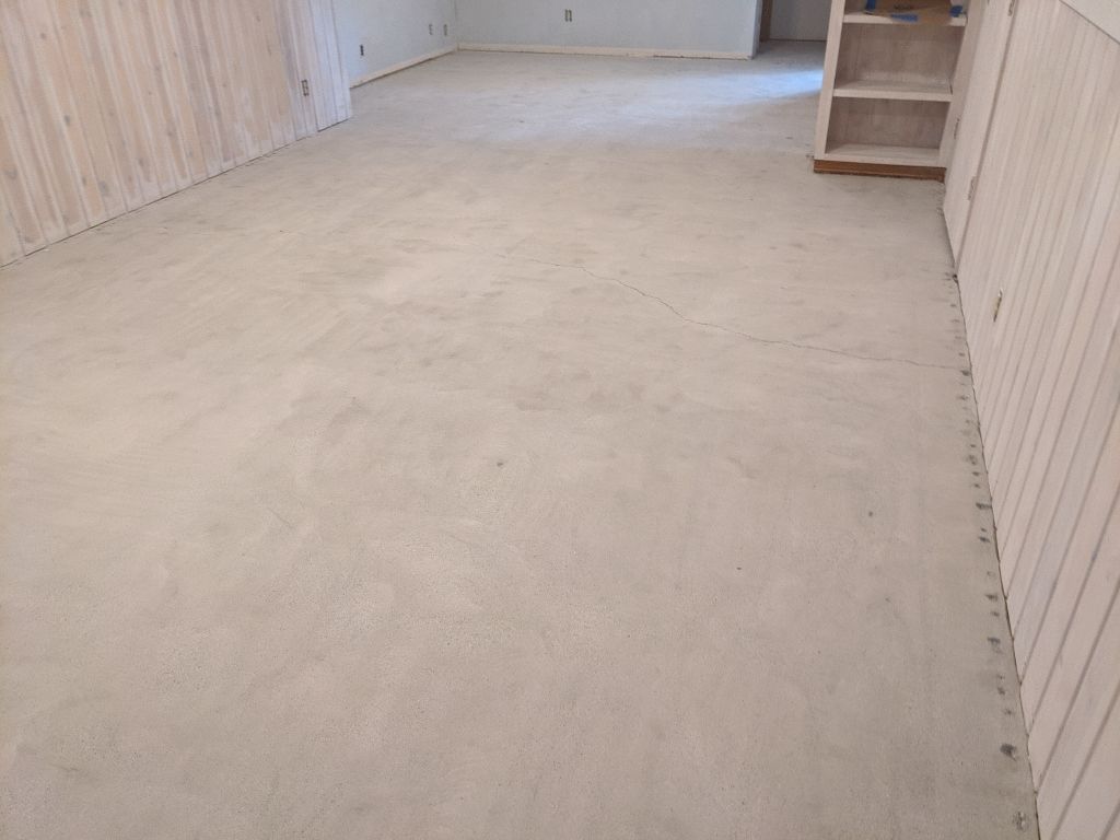 Basement Croc Floor Transformation using Pebble Beach by Croc Coatings, LLC