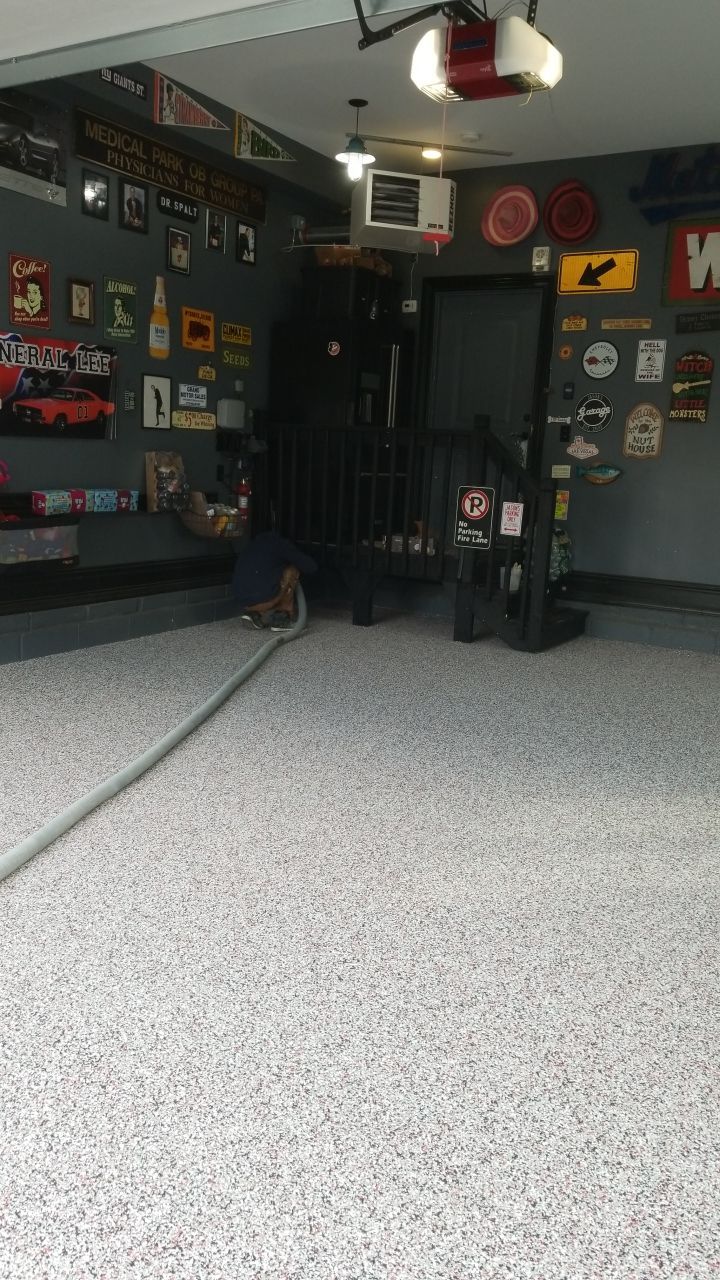 Garage in Domino and Cherry Bomb by Spectrum Painting, LLC