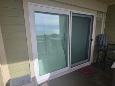 Hurricane Grad DP 5 Sliding Glass Door in Oak Island NC on Oceanfront Condo
