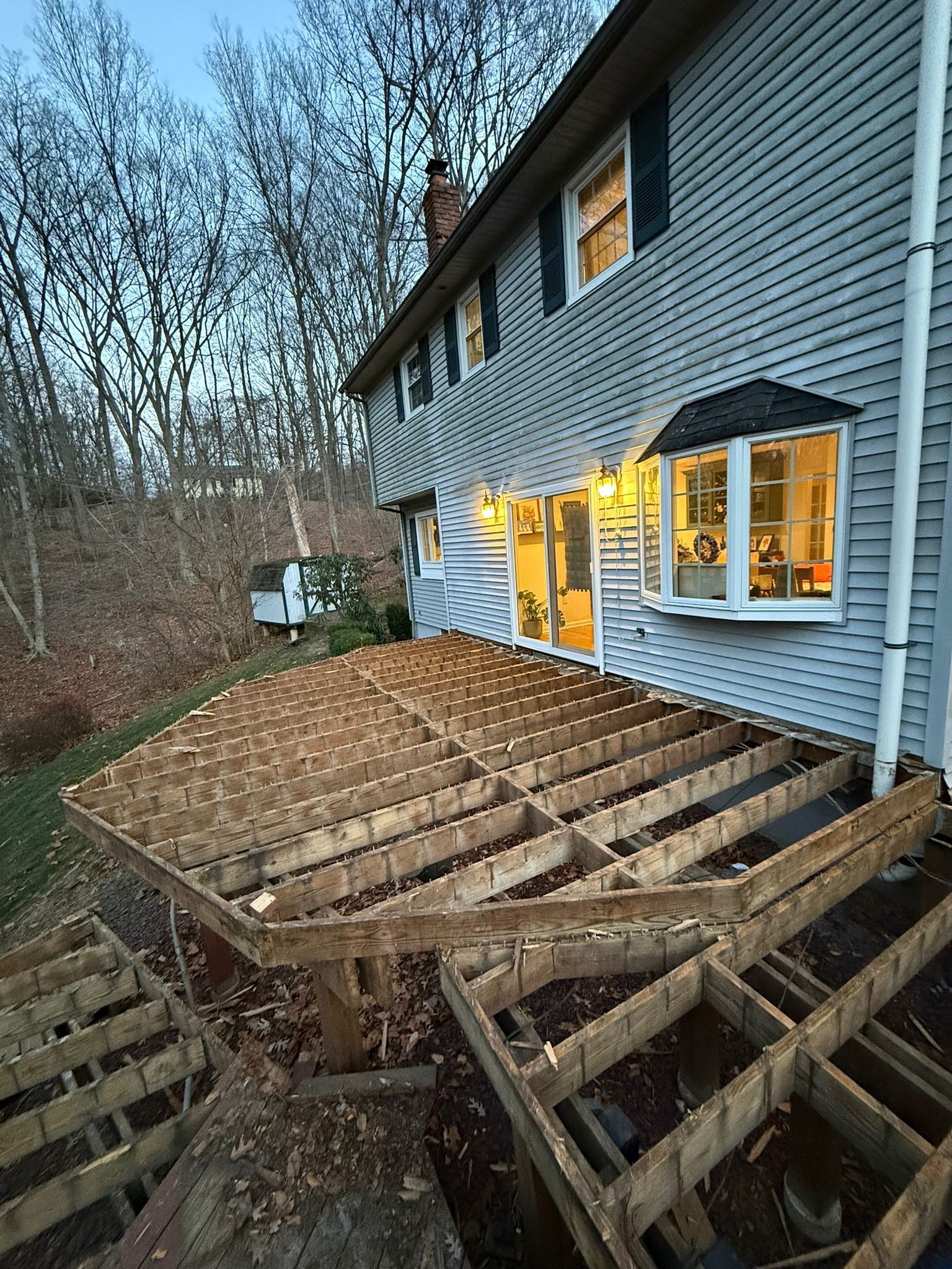 New Deck using Deckorators  decking and vinyl railings by deck guardian
