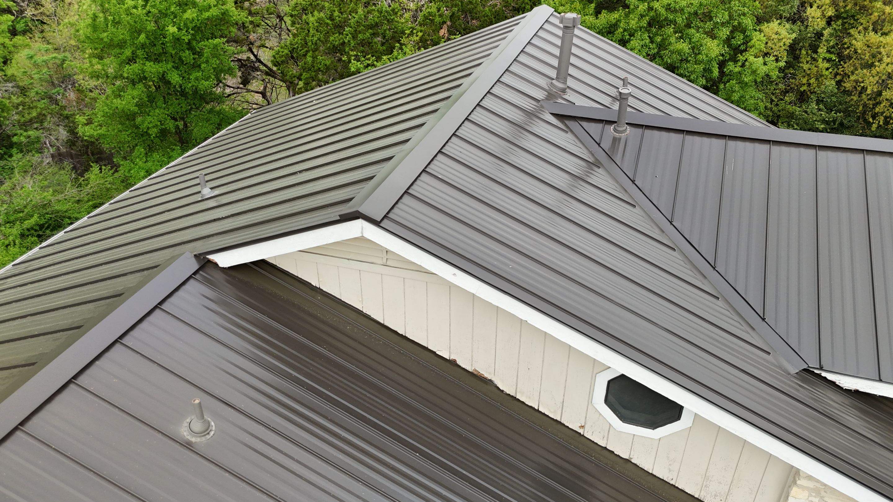 Dark Bronze - L&A Standing Seam with Striations by RoofsOnly.com