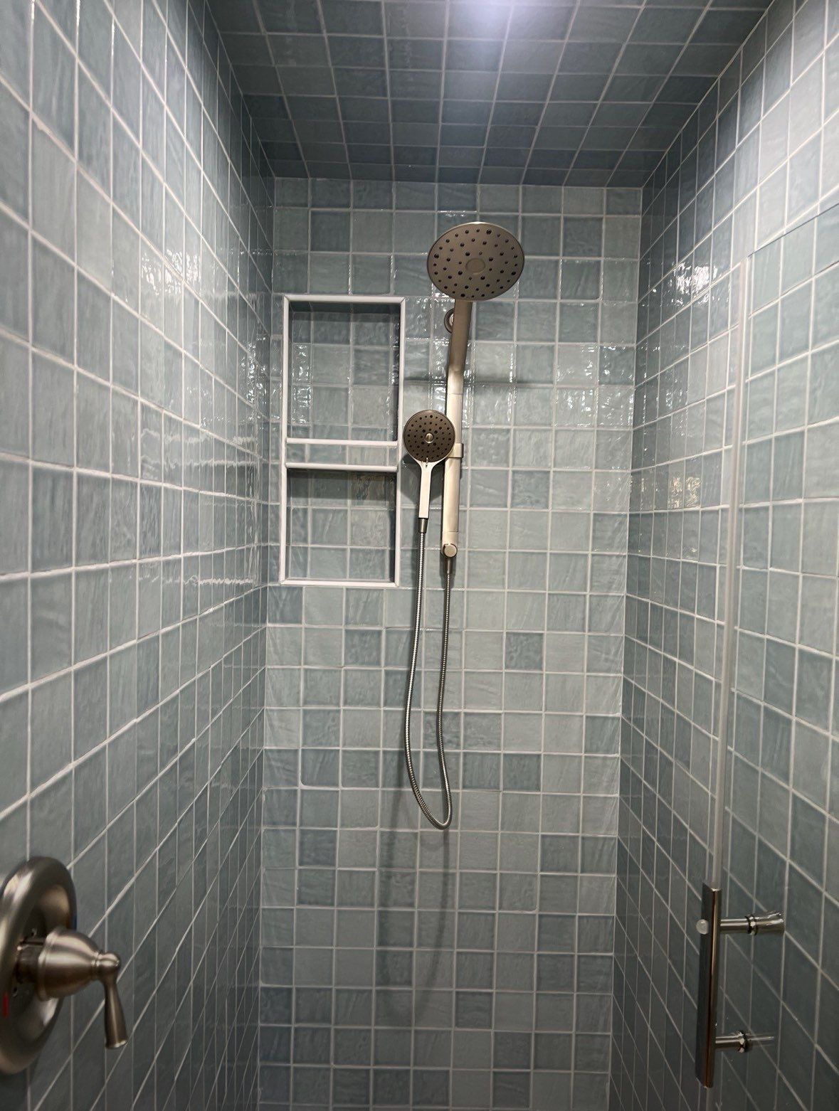 Remodeled and expanded Shower by TXN Remodeling n Construction