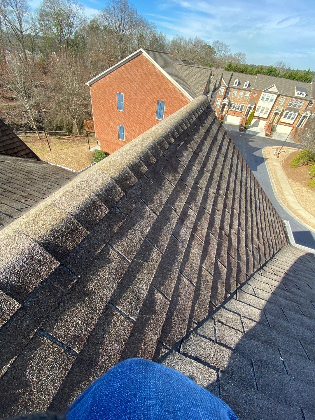 3 Story townhome roof replacement by Georgia Roof Advisors