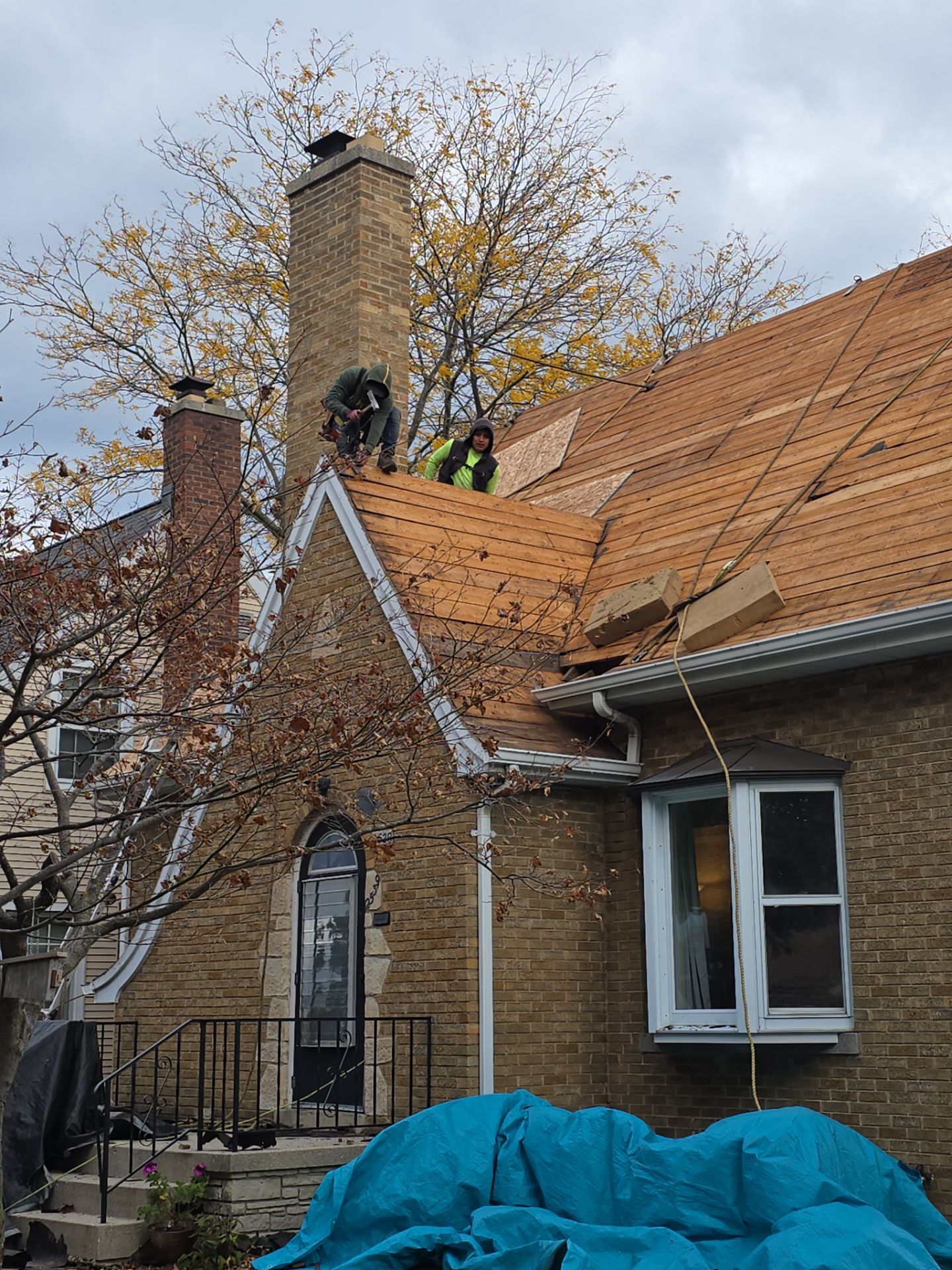 House, Garage, and Skylight Roof Replacement with GAF HDZ Charcoal Shingles and Gutter Protection by Gellings Roofing & Siding