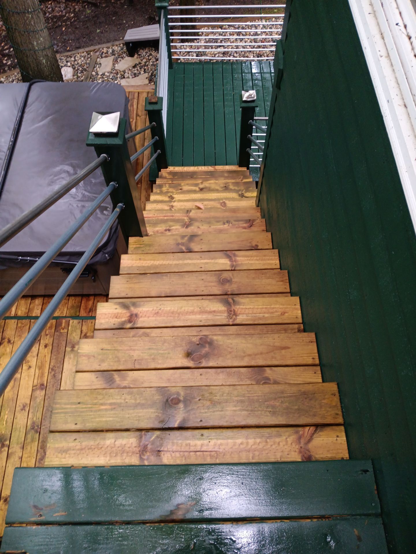 Solid staining decking and stairs. by Gordon Painting