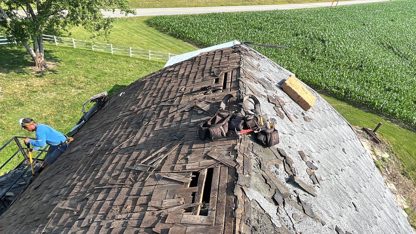 Barn Roofing Installation using GAF Timberline HDZ Charcoal by Nitro Roofing and Construction