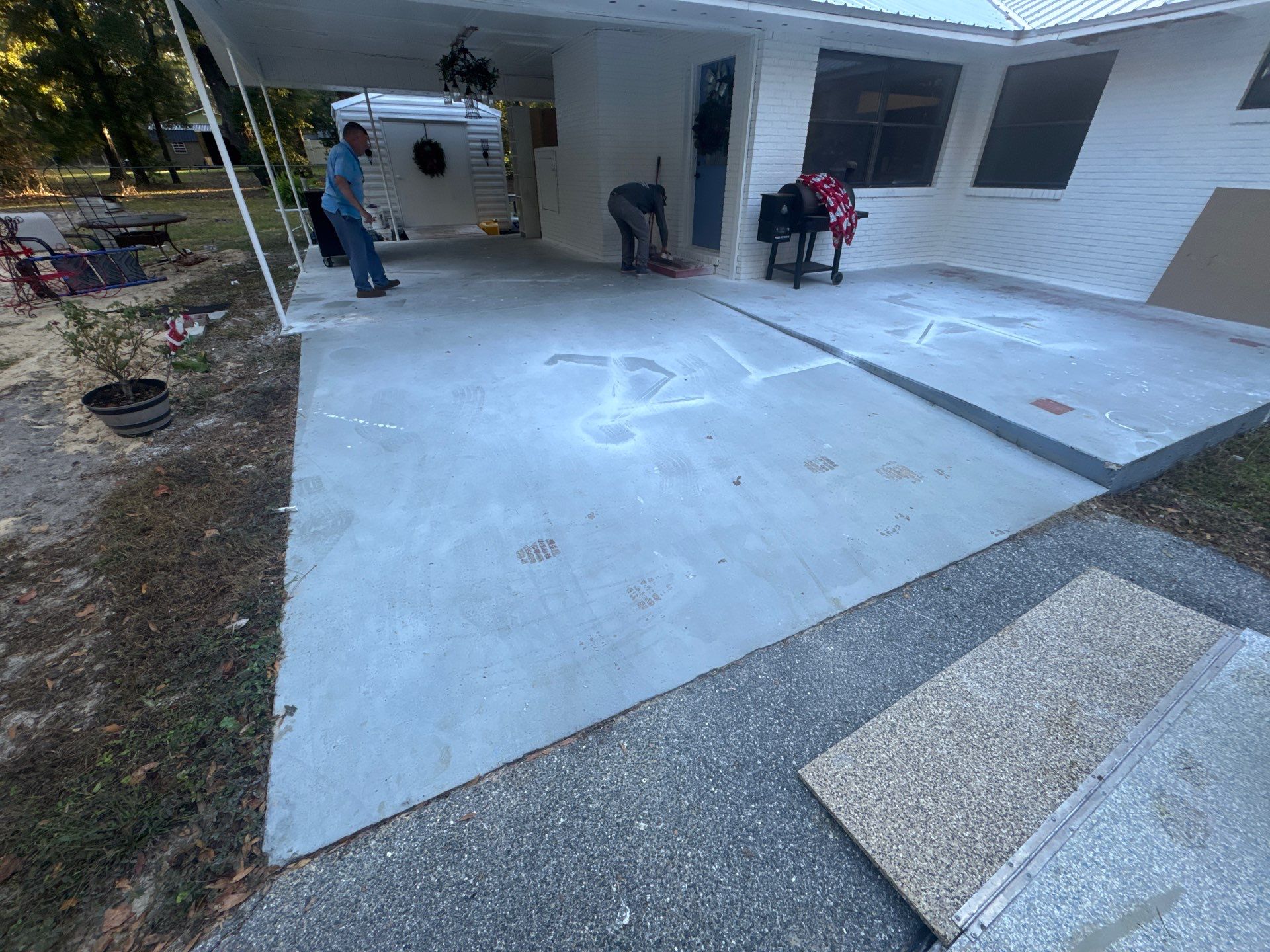 Carport in High Springs, FL in Slate Stone by Cross Creek Concrete Coatings