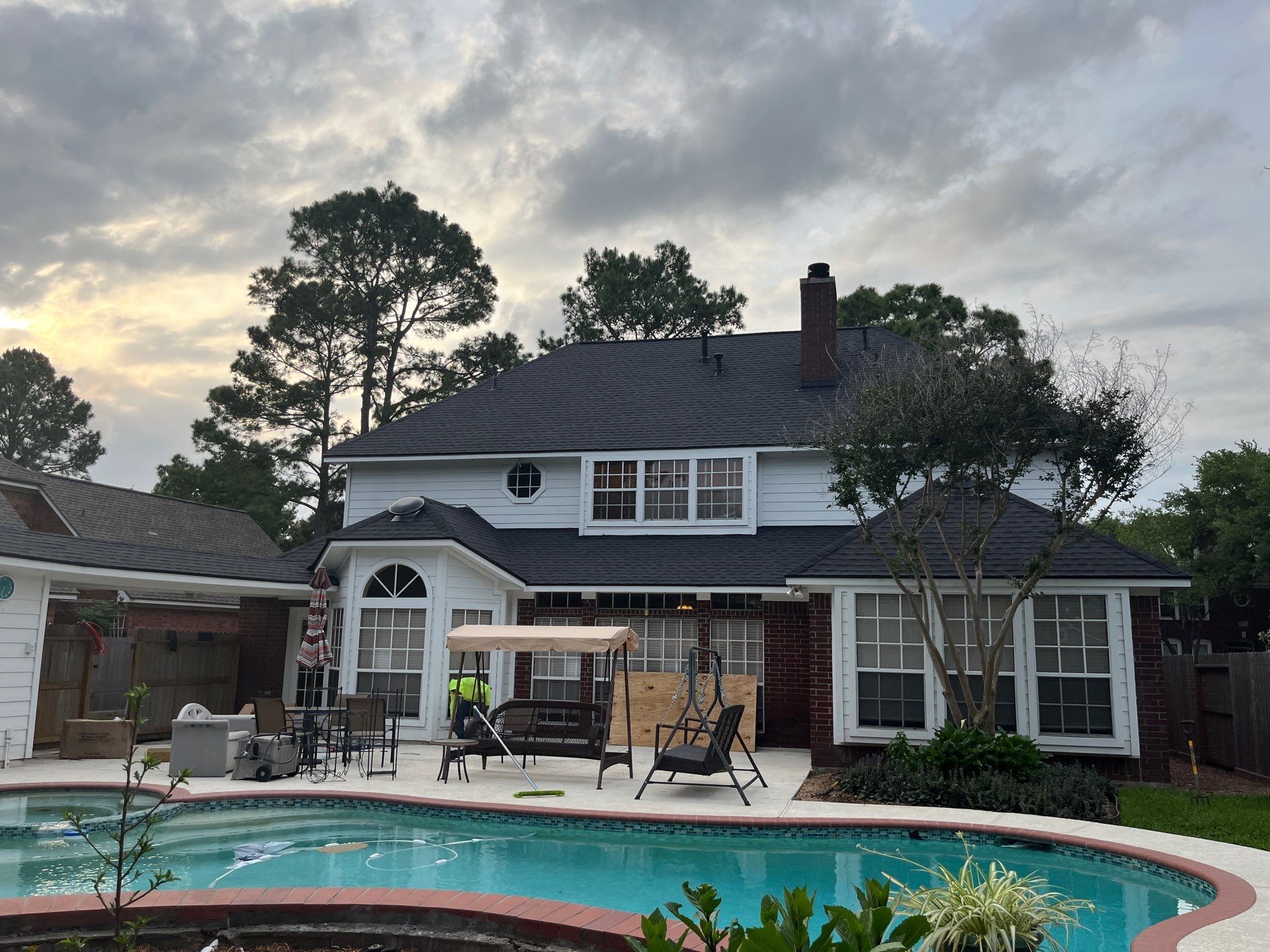 Complete GAF HDZ Charcoal Roof Installation for NW Houston Home