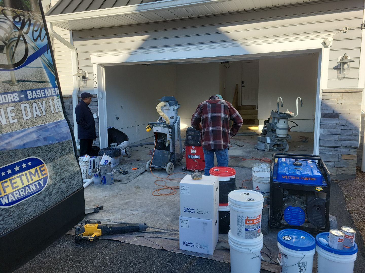 Garage Floor Coating using Penntek by Spectrum Painting, LLC
