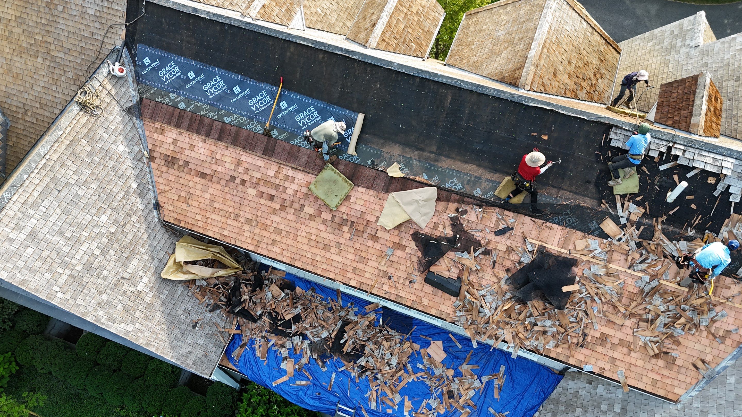 Cedar Shake Roof Restoration by Mighty Dog Roofing of Greater Middlesex County