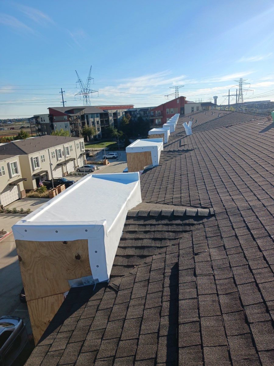 Apartment Roofing Installation using GAF HDZ Shingles, GAF TPO and Pavers in Lewisville, TX by Roof Experts