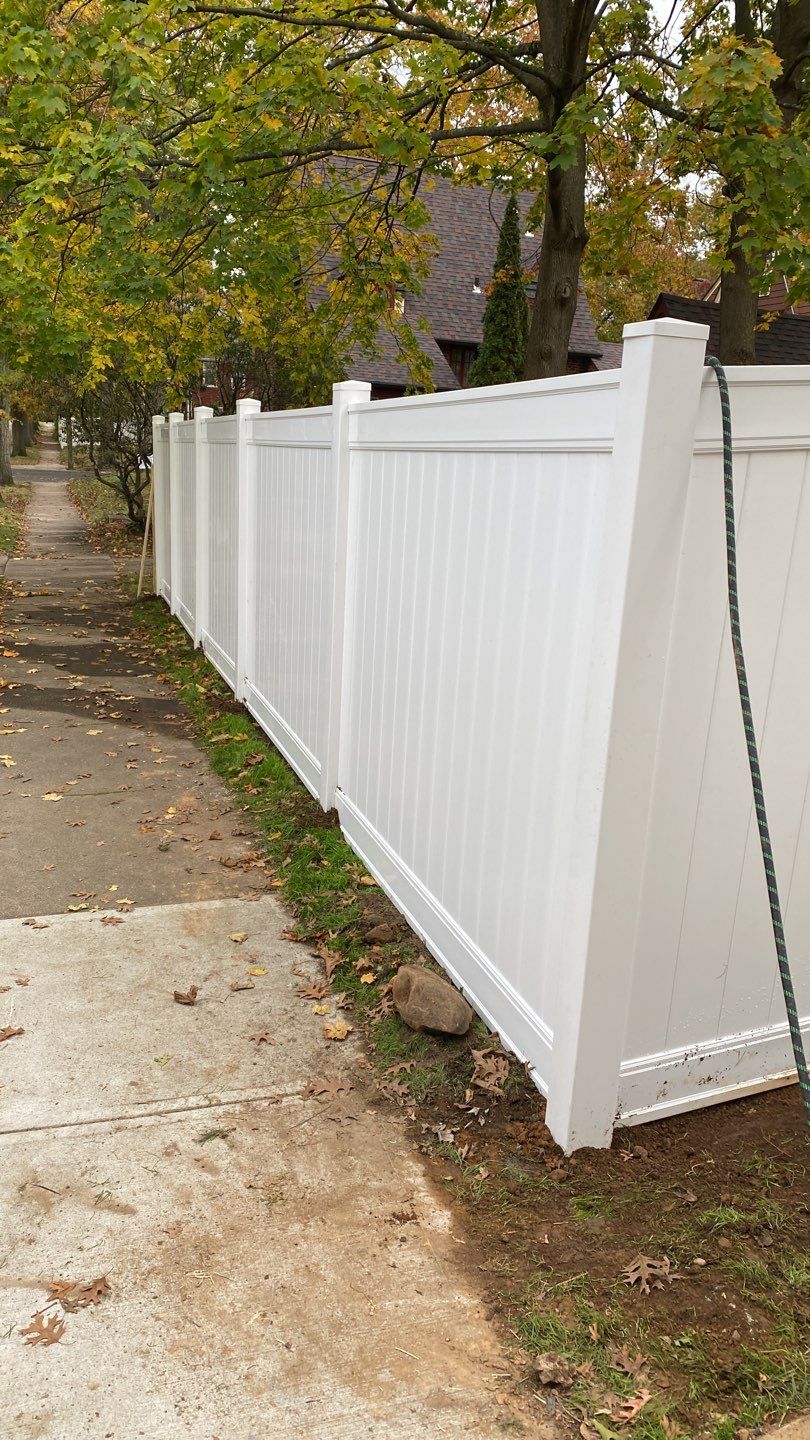 Fence Installation using Vinyl Fence  by A Plus Exterior