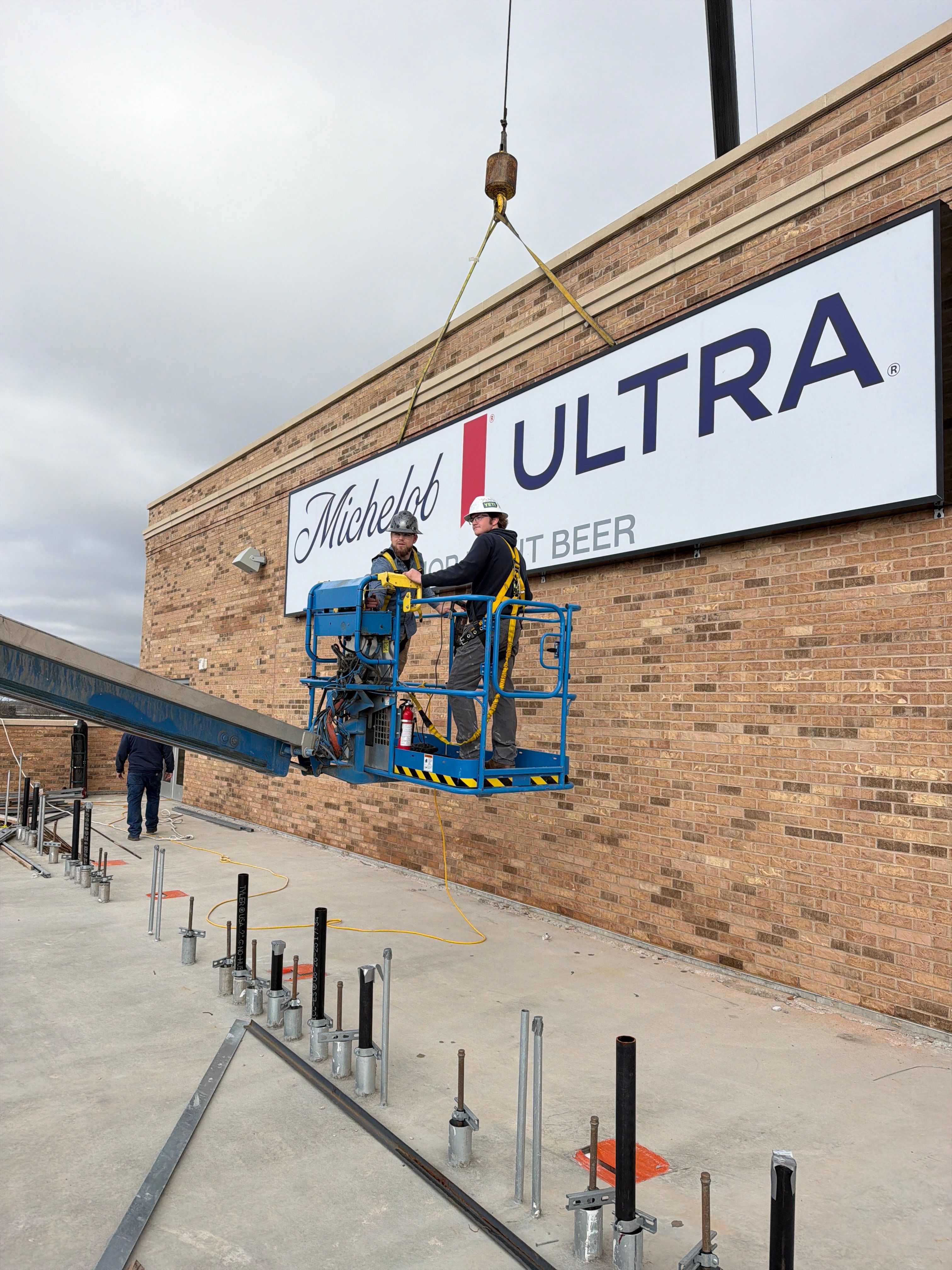 South Bend Stadium Event Building and Premium Suite Signage Installation by Hayes Design co