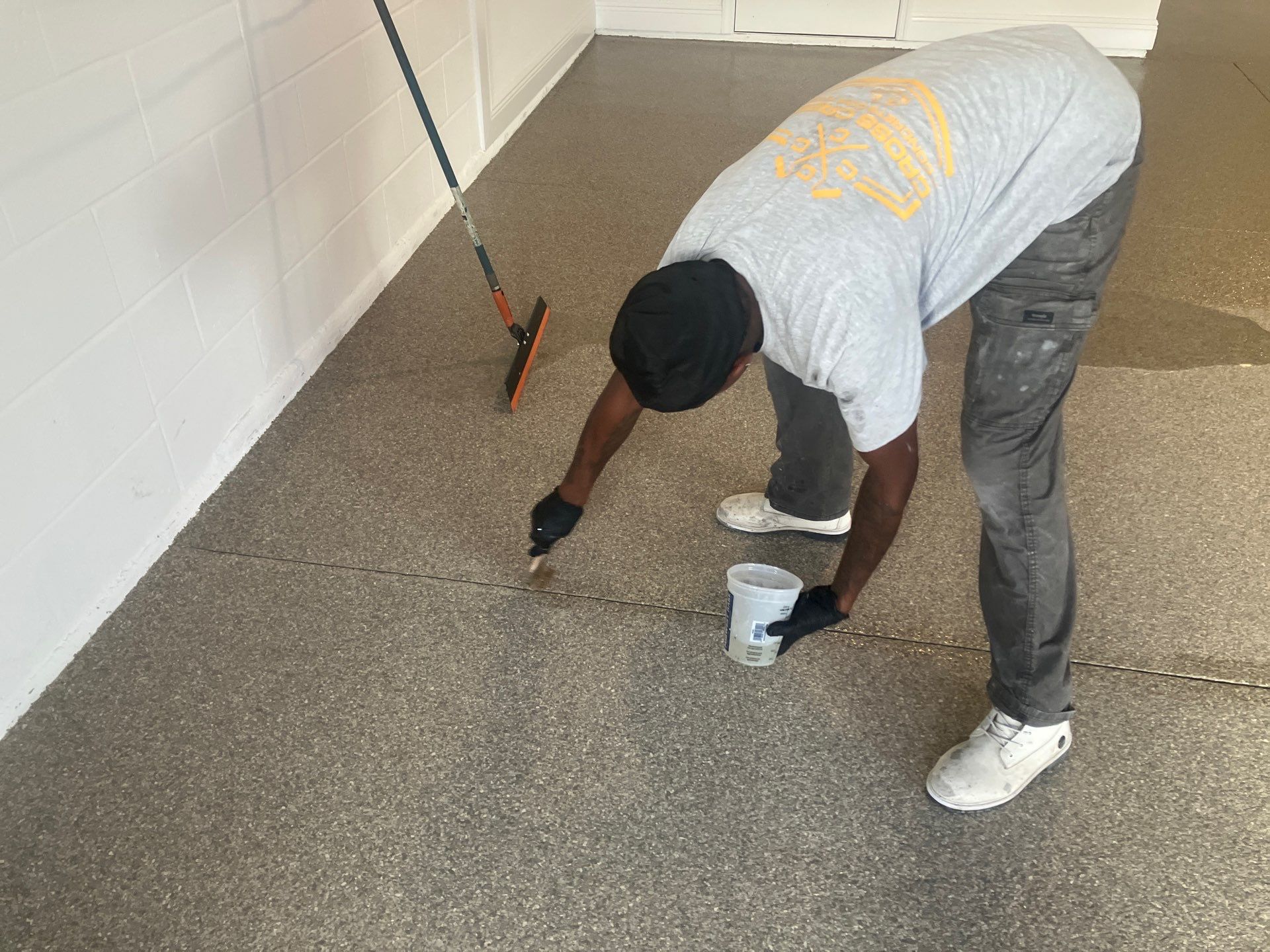 Garage Project in Trailmix by Cross Creek Concrete Coatings