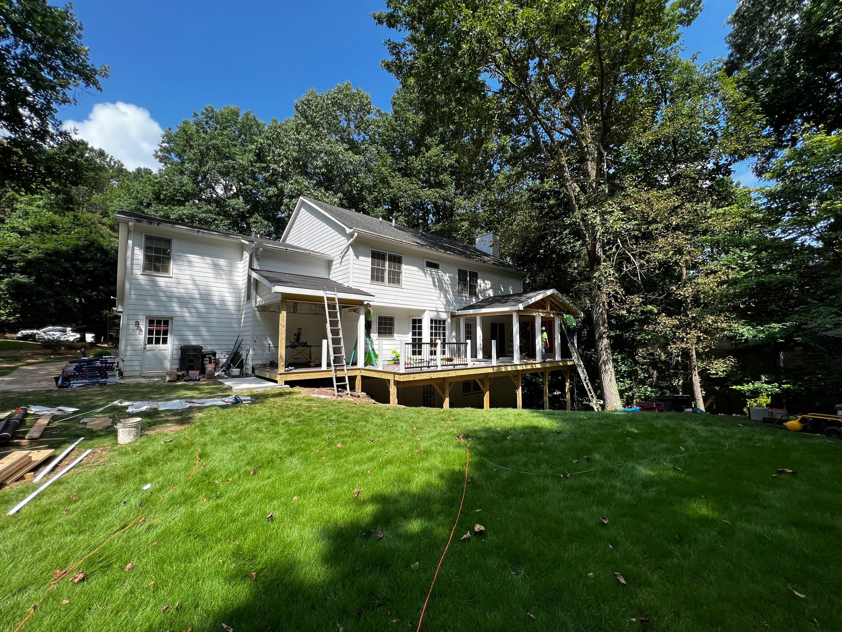 Elevated Composite Deck and Screened Porch Construction in Duluth by Swift Home Renovations 