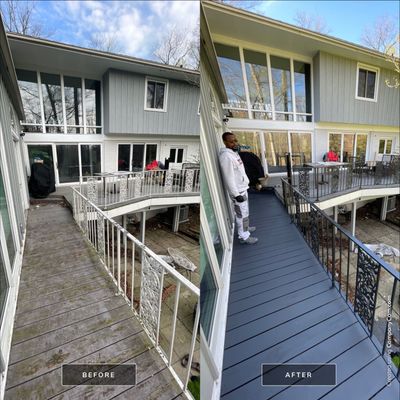 Deck Staining using Arborcoat Solid Stain