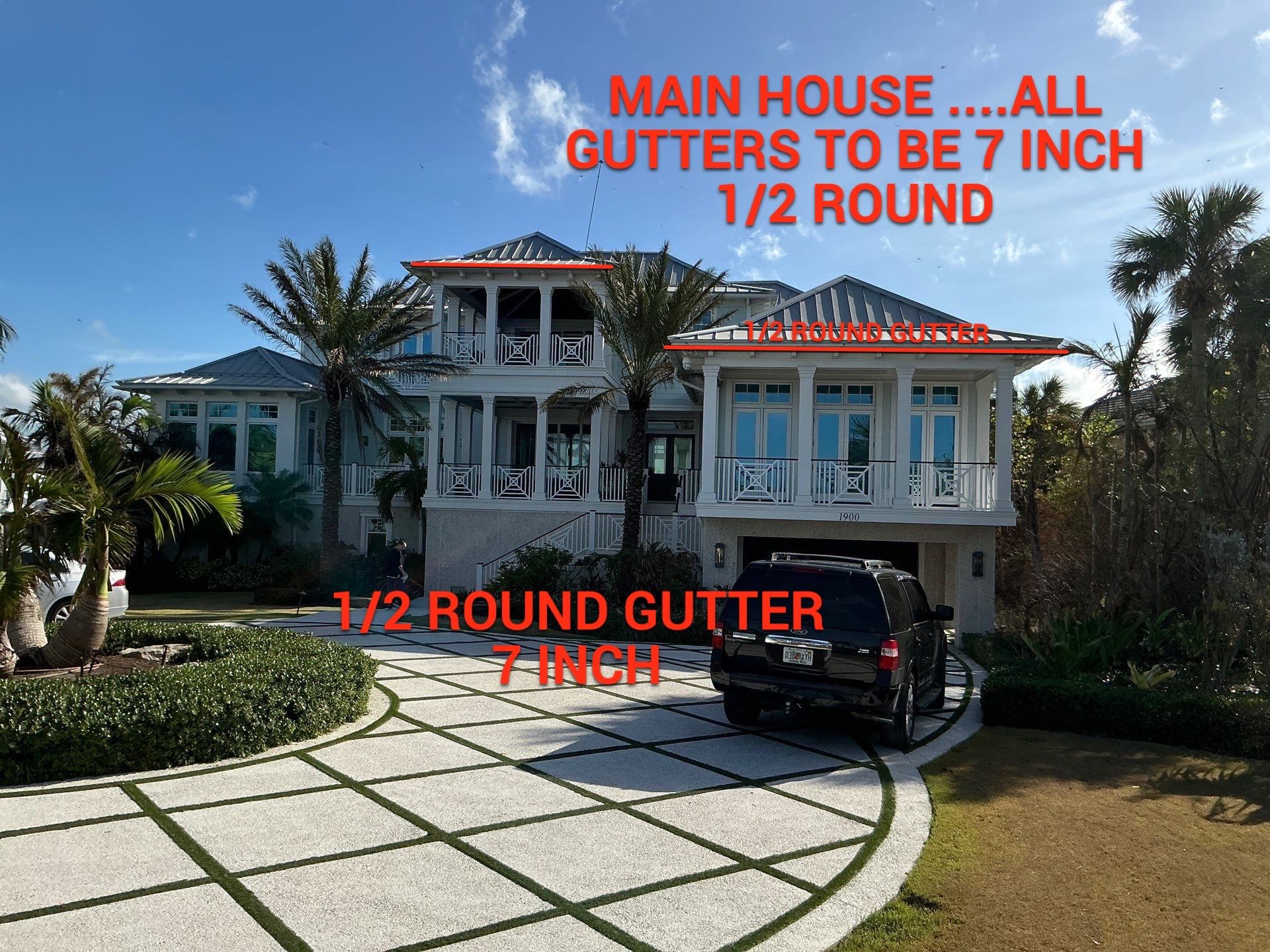 All New 1/2 Round Gutters in Nokomis FL by Gutter Professors