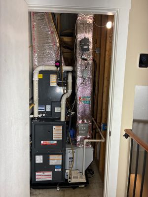 Installing new high efficiency Heat Pump Amana S-Series Heating and Cooling System