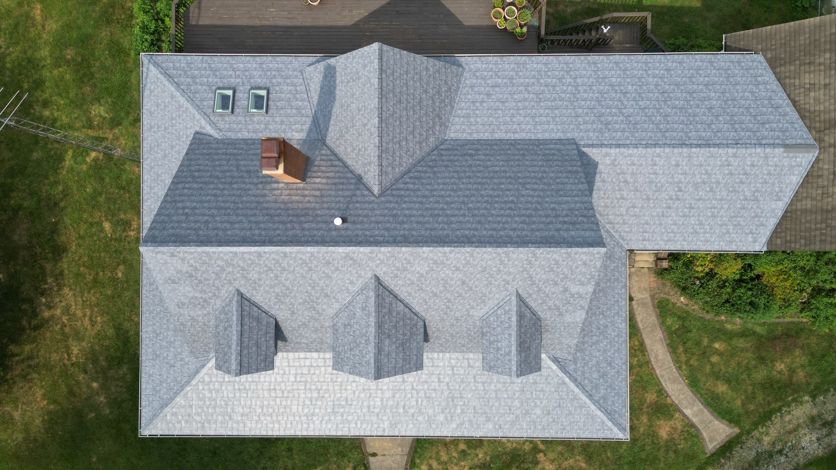 Residential Roofing Installation using ProVia Ironstone Slate Metal Roofing by RoofX 