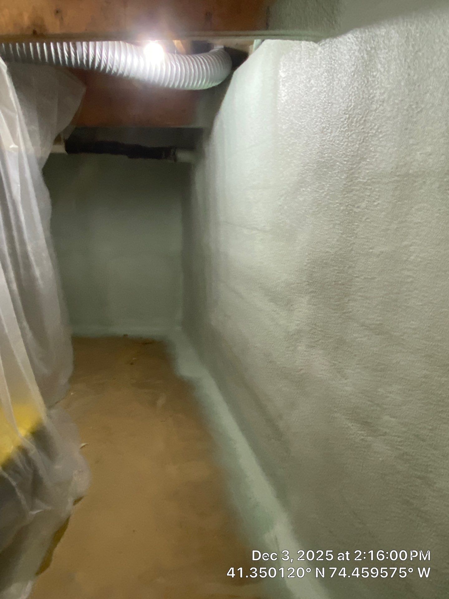Basement Exterior Walls using Closed Cell Spray Foam by NYS Foam & Energy