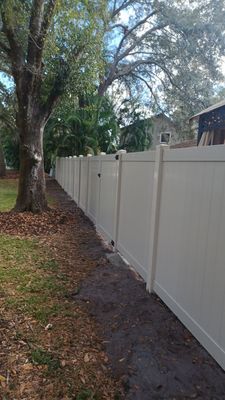 Sarasota, FL 6ft. Tall Tan Vinyl Privacy Fence 