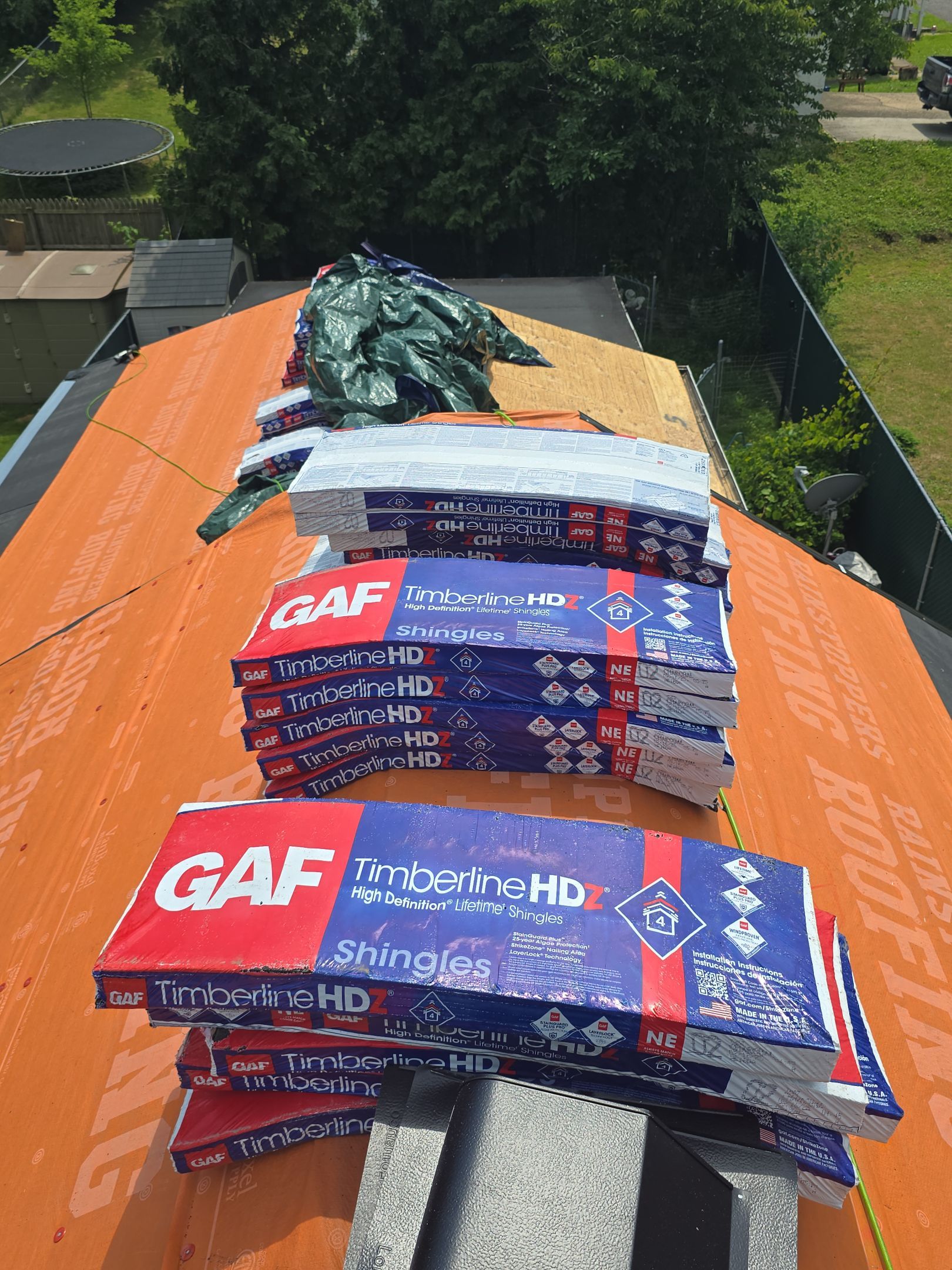 Residential Roofing Installation using GAF Timberline HDZ Charcoal by Rainstoppers Roofing