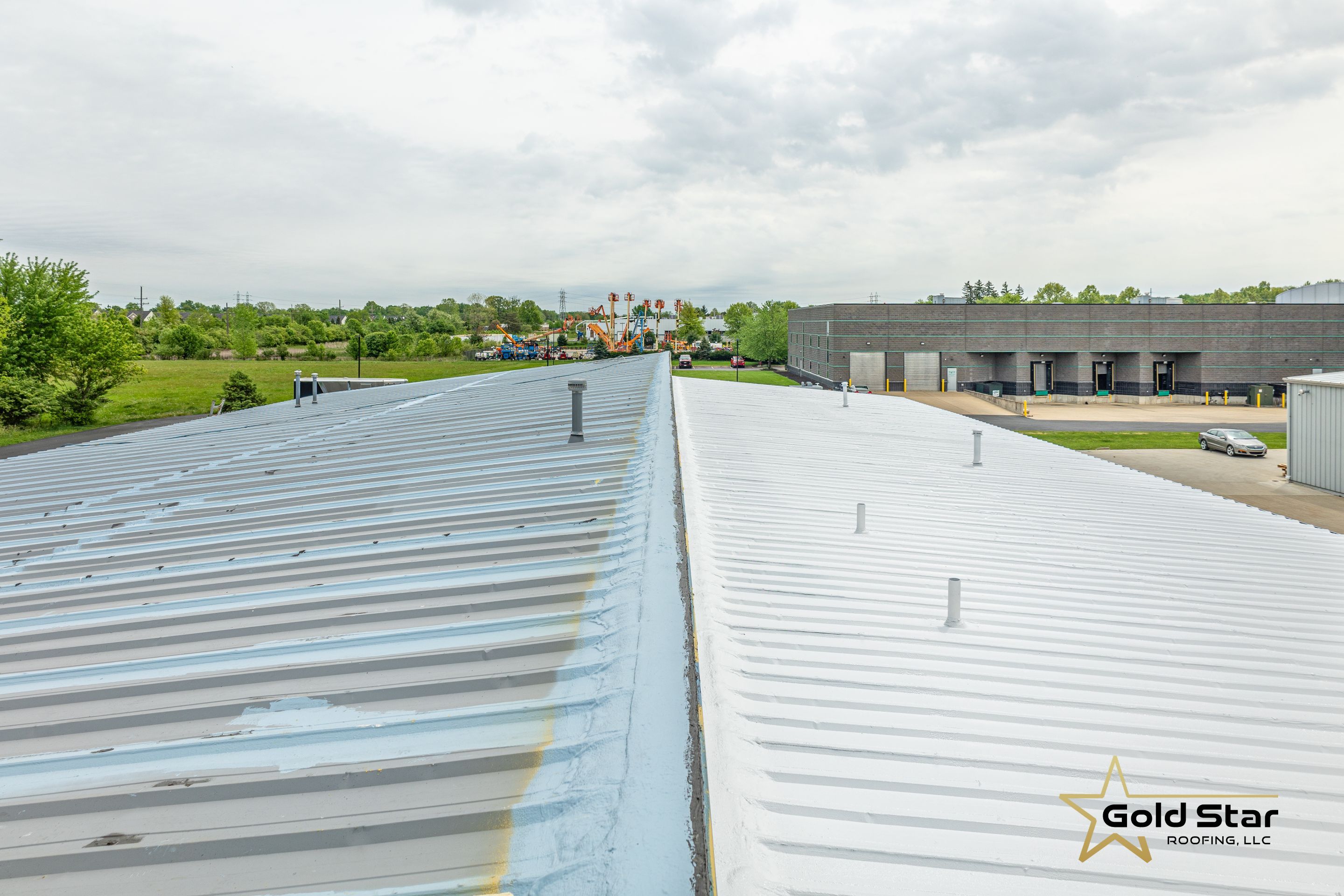 Berea Ohio Metal Roof Coating by Gold Star Roofing LLC 