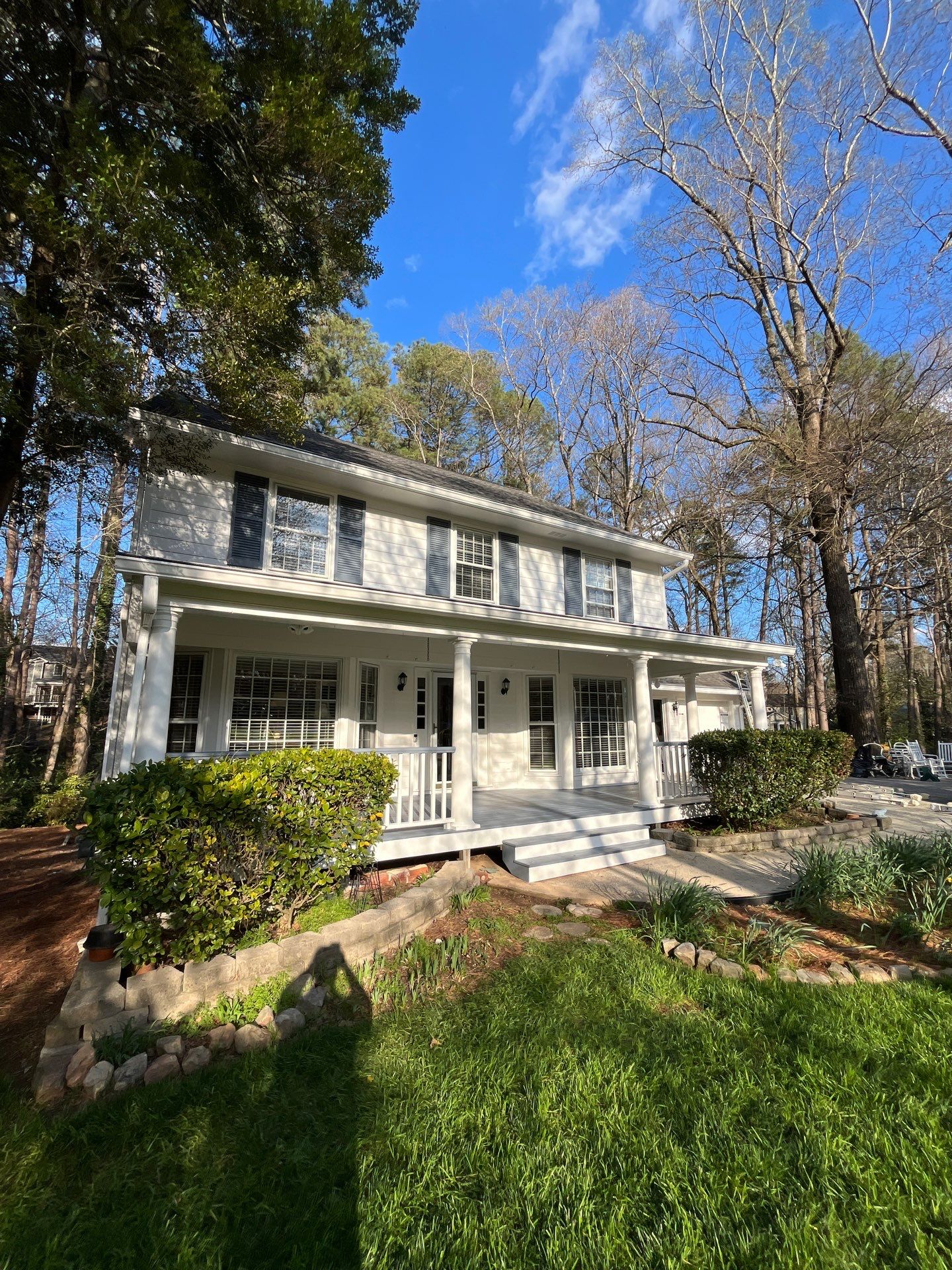 Marietta James Hardie Siding Installation, Rotted Wood Replacement, Exterior Painting, and Deck Stain using Sherwin Williams SuperDeck SOLID Stain by Nelson Exteriors