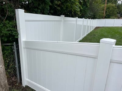 New White Vinyl Privacy Fence and Gate Installation in Waterloo