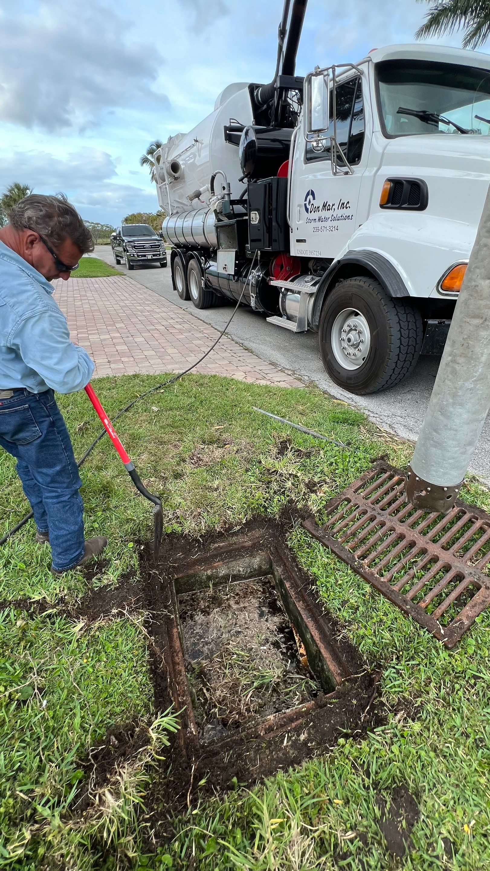Naples Private Airport Community Catch Basin Cleaning by APS Power & Water