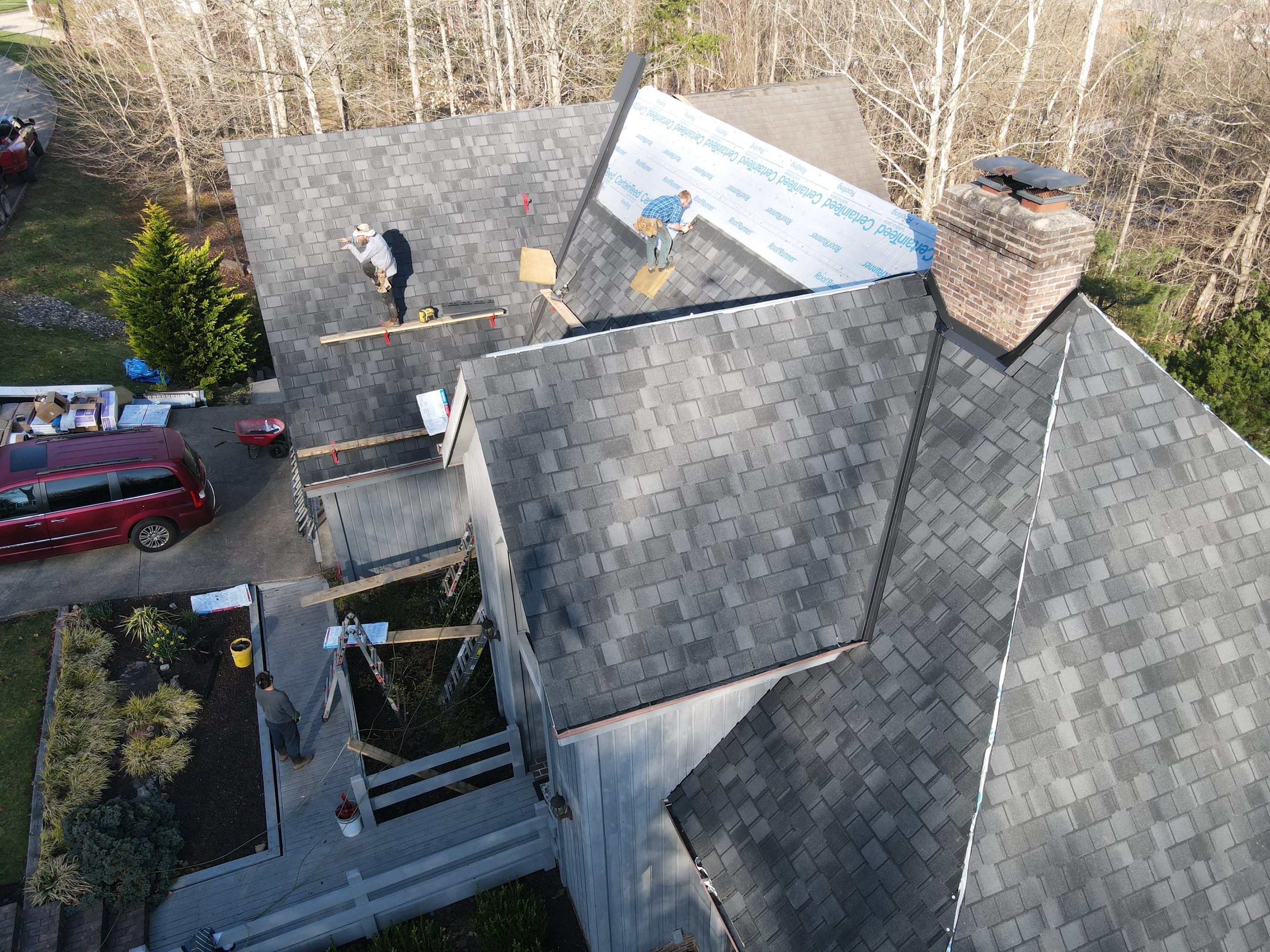 Residential Roofing Installation using Certainteed Belmont Shingle in Black Granite by Secure Construction Company Inc