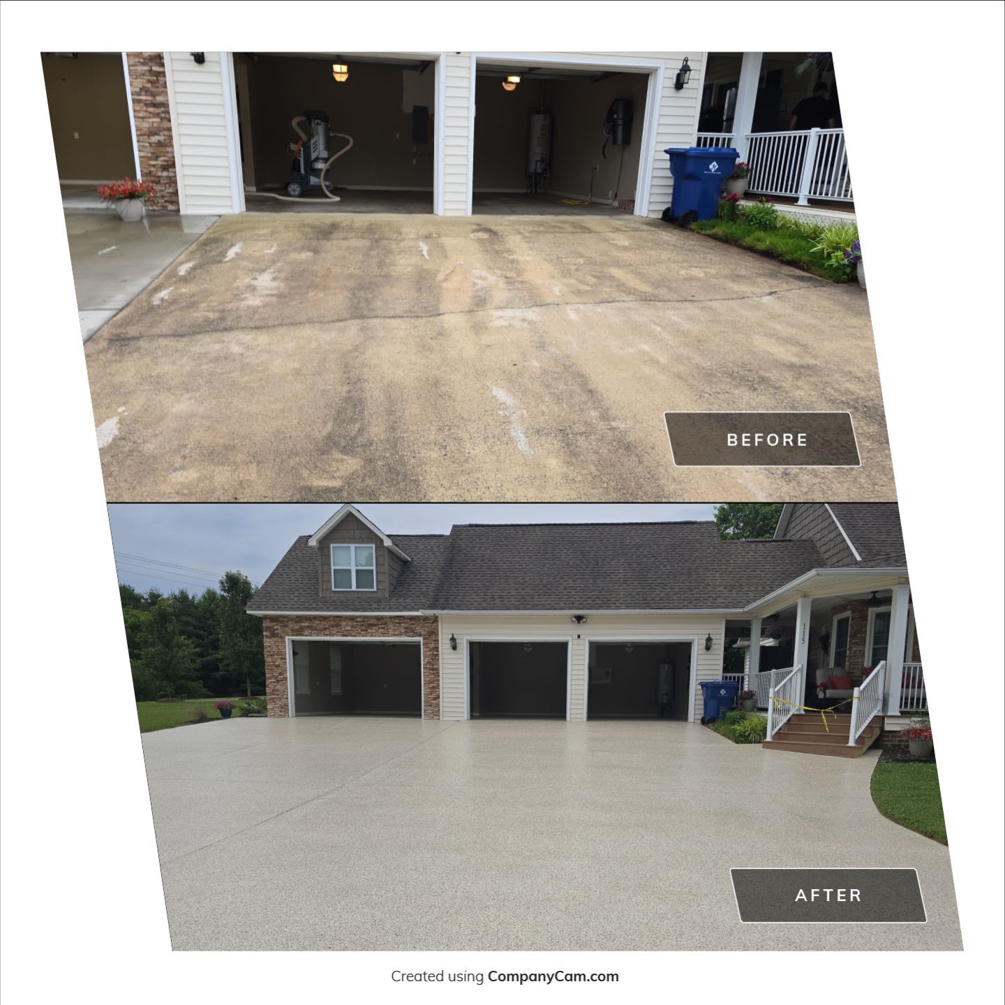 Incredible transformation on Driveway Garage and Sidewalk! by Elite Floor Solutions