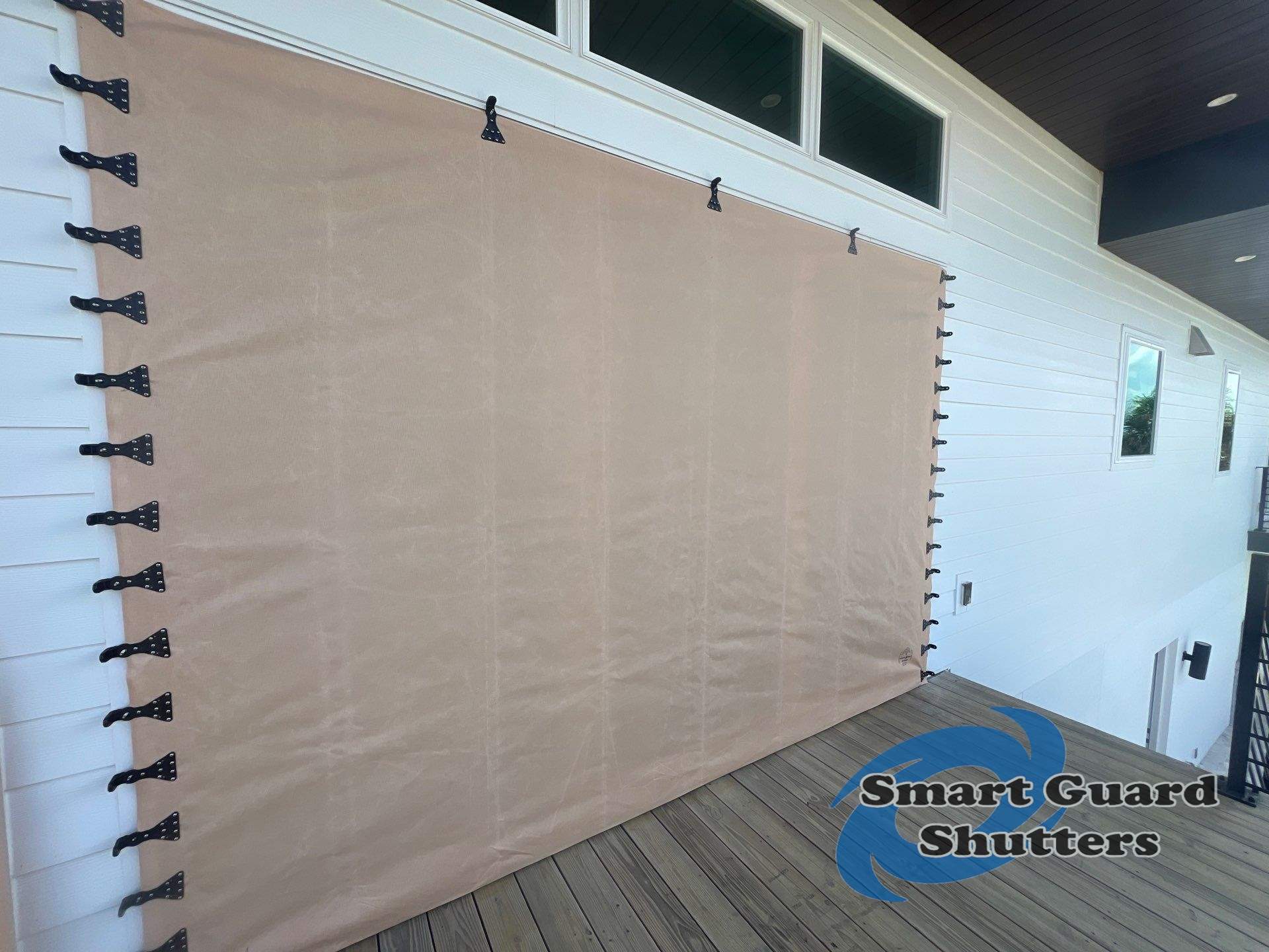  AstroGuard Hurricane Fabric & Impact Bahamas in Jet Black by Smart Guard Shutters