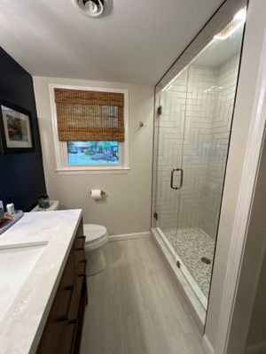 Herringbone Tile Shower!