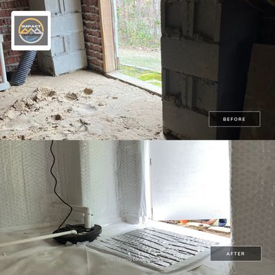 Impact Choice Encapsulation with French Drain, Mold Removal, and Crawlspace Door
