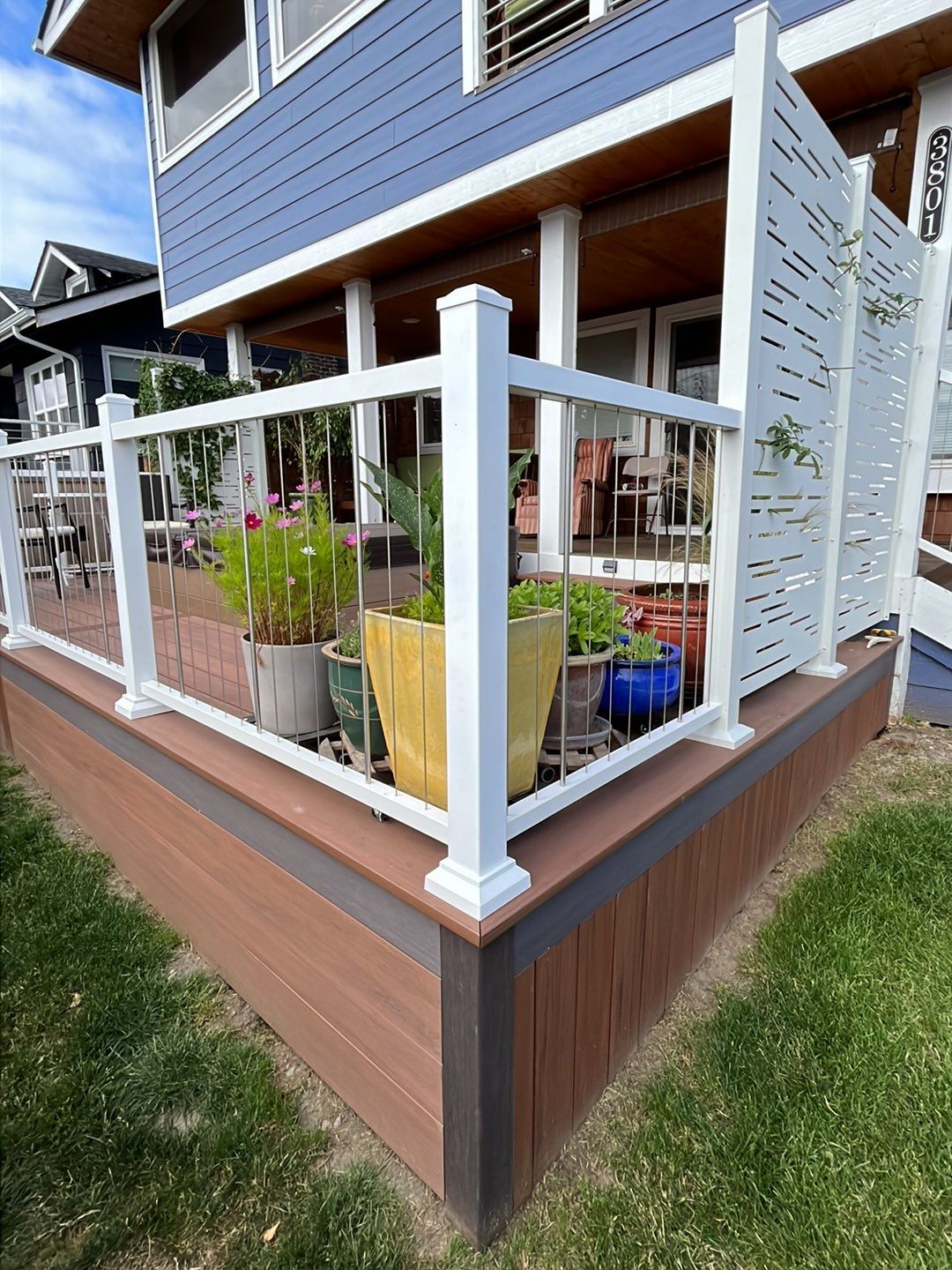 Deck Extension with Hideaway Screen by Alki deck builders 