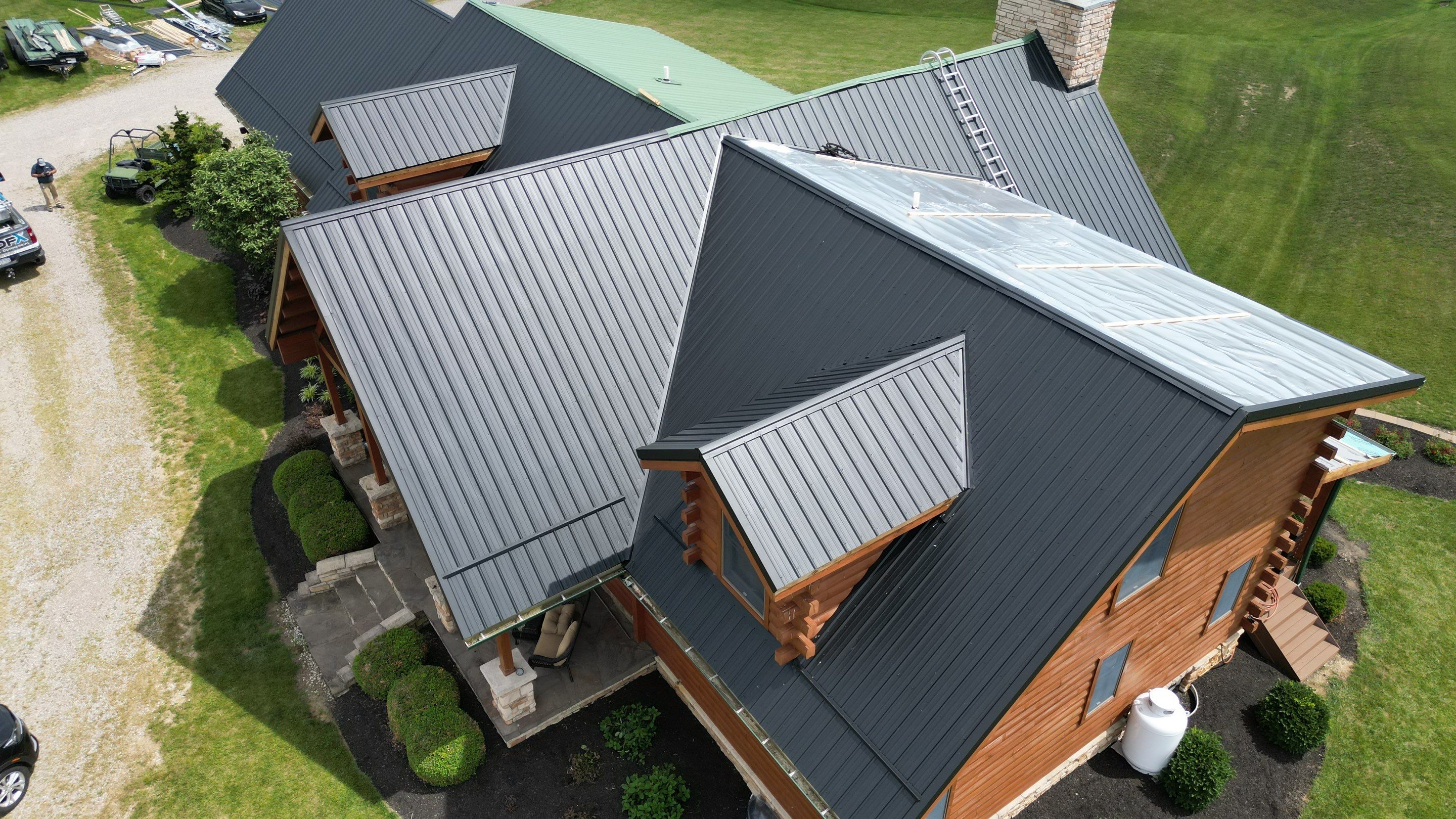 Residential Roofing Installation using Performance Panel Metal - Frost Black by RoofX 