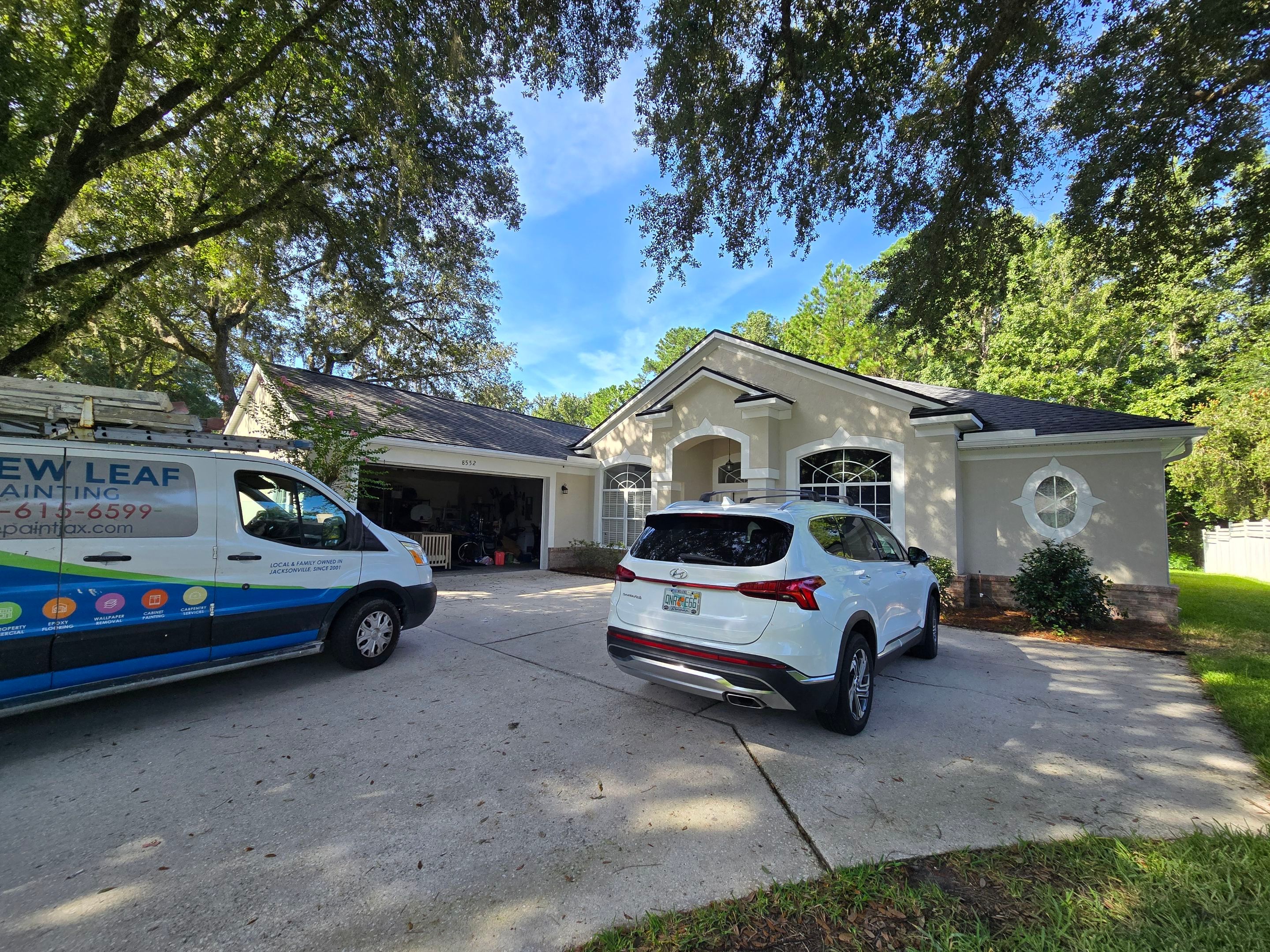 Stucco Exterior Painting & Extensive Prep in East Hampton | Jacksonville, FL 32256 by A New Leaf Painting, LLC