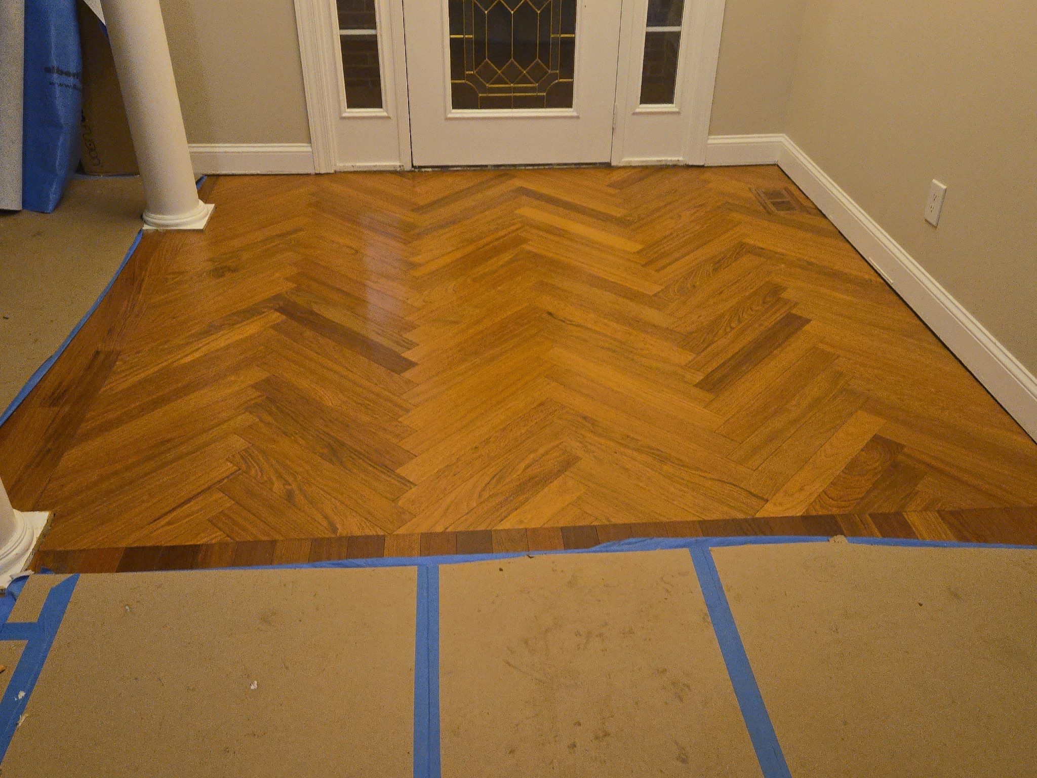 Work-in-progress wood floors for remodel by Footprints Floors of Nashville