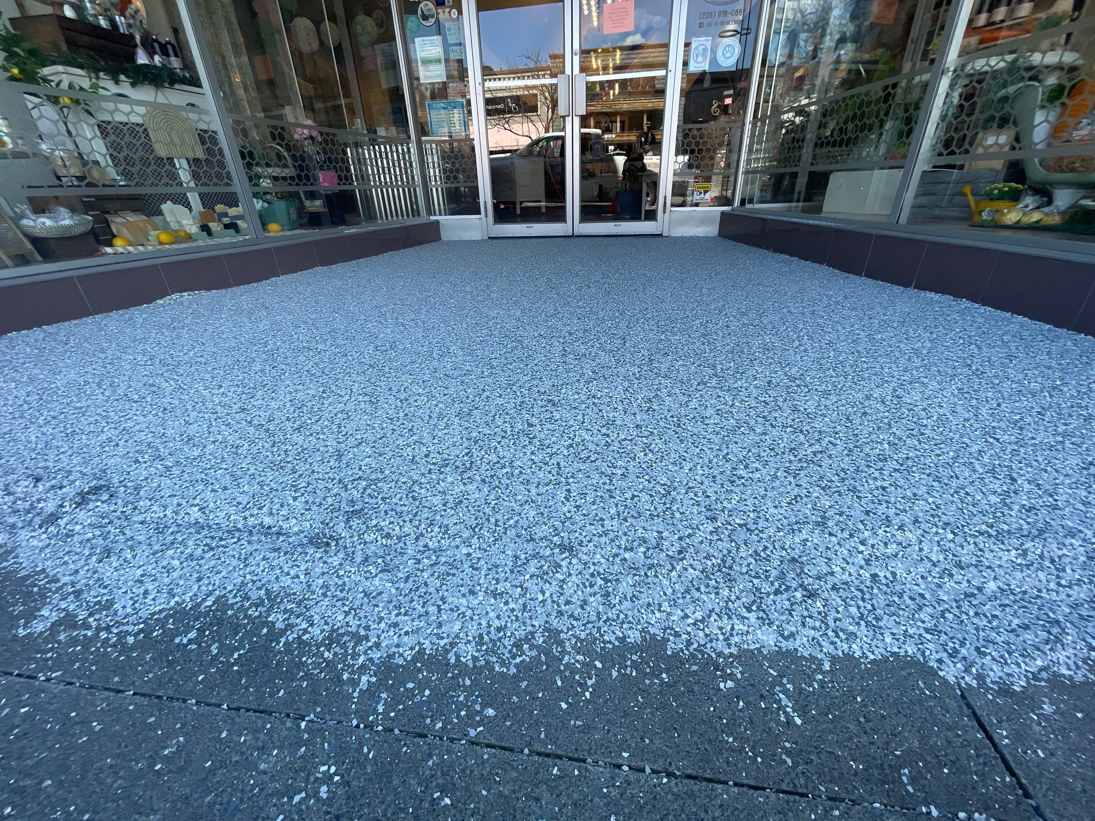 Commercial Floor Transformation using Slate Stone by Croc Coatings, LLC