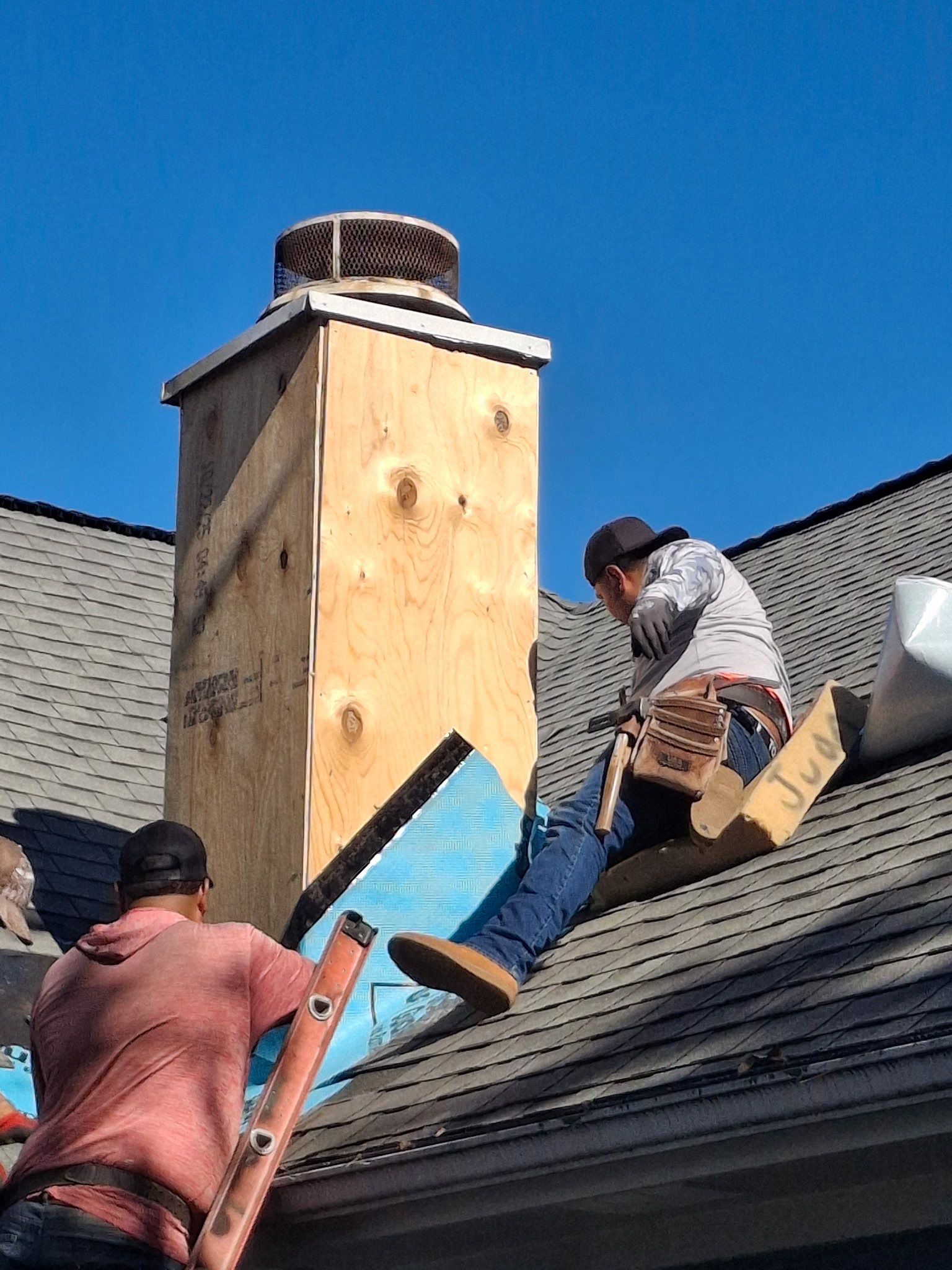 Chimney Rebuild by Joe Hall Roofing Inc