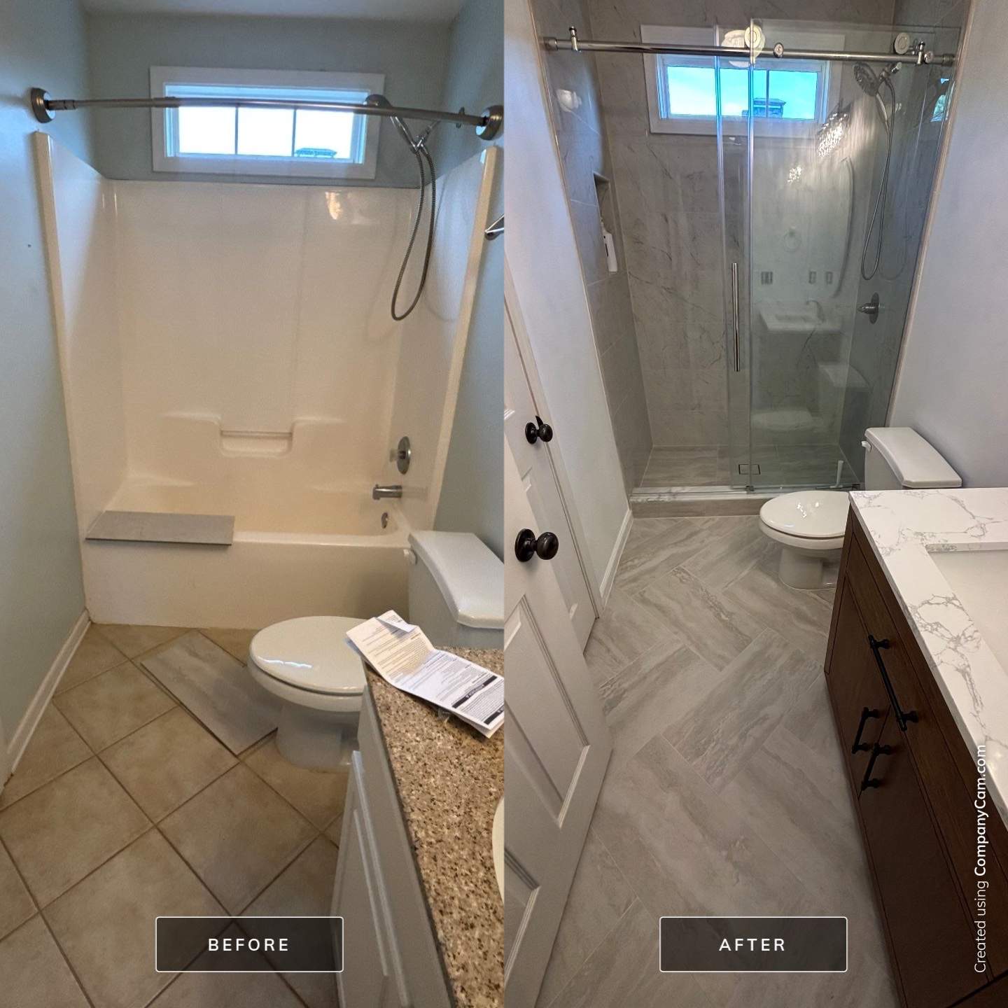 Two bathrooms renovation (hallway and master bathroom) by Prudencio