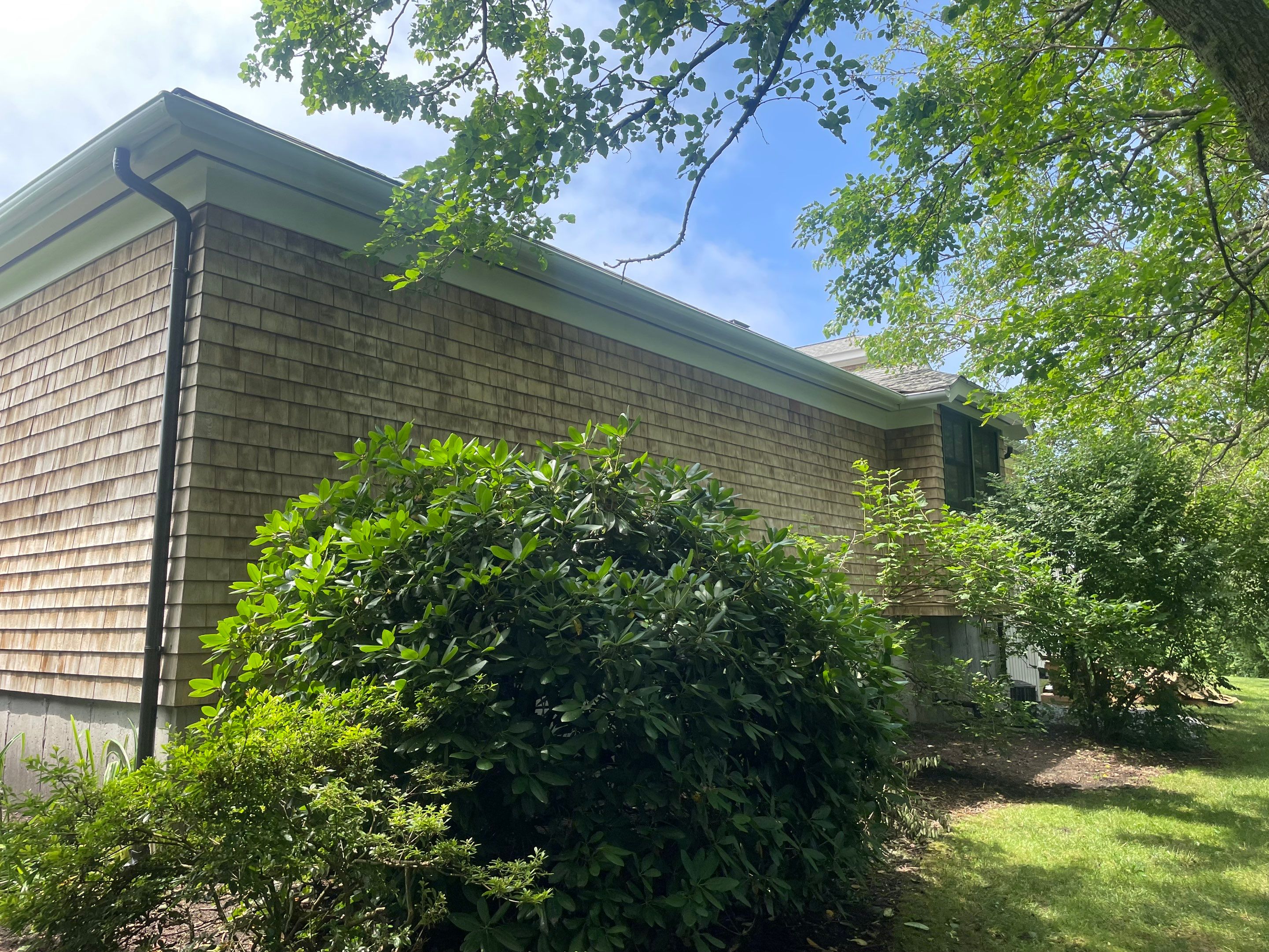 Half Round Aluminum Gutters Installed in Falmouth, MA by Gutter Pro Enterprises