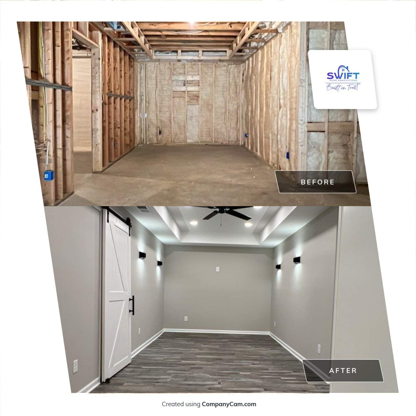 Modern Basement Finishing Project in Acworth Featuring Custom Wet Bar by Swift Home Renovations