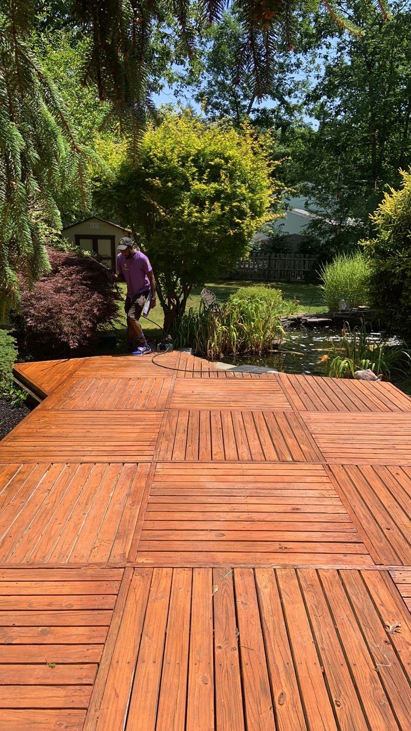 Deck Refinishing Using Powerwasher by A1 NERDY HOMES LLC