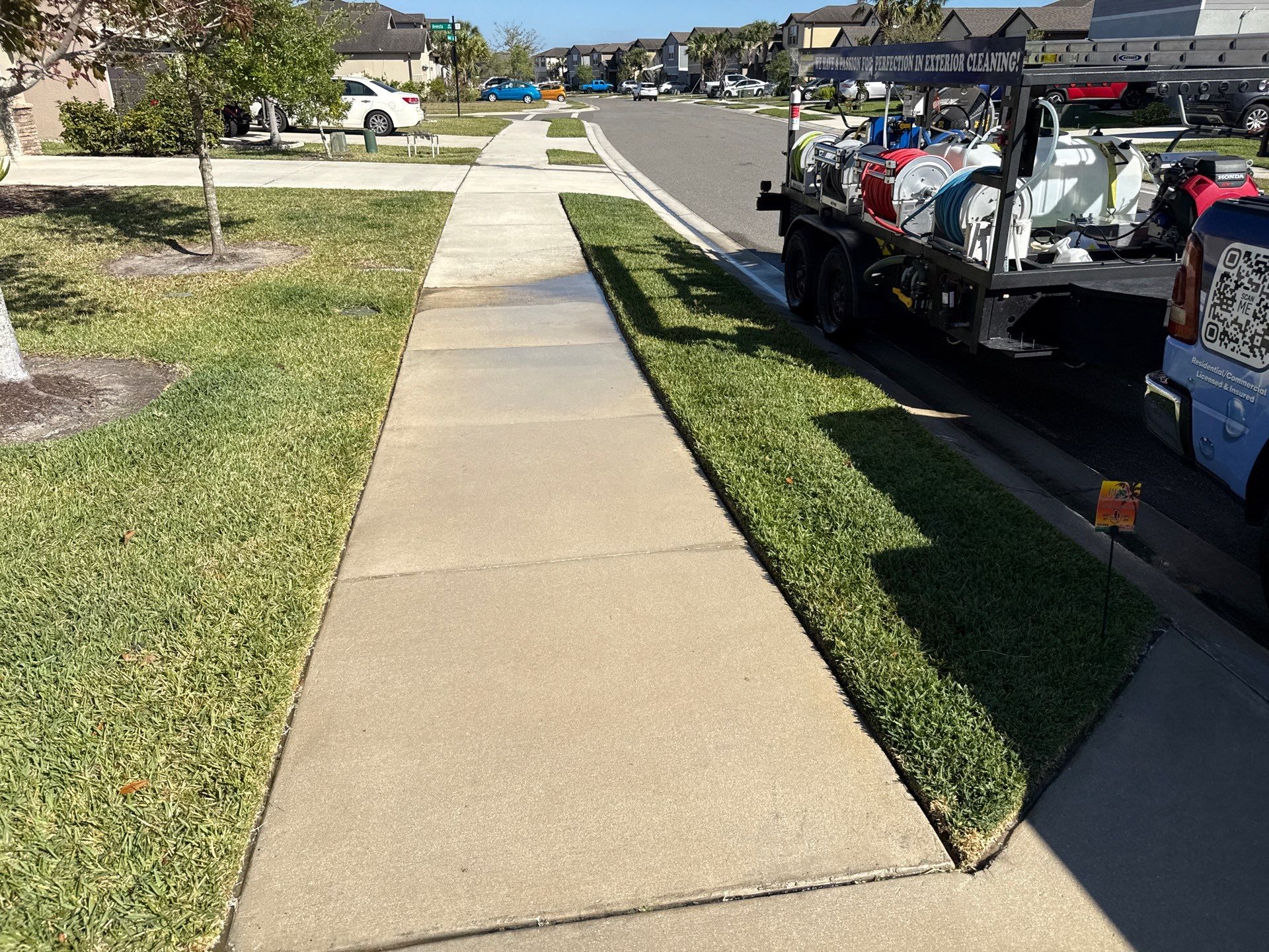 Painted Lanai Floor, Screen Enclosure, and Driveway Cleaning in Trevesta Community, Palmetto, FL by Sunshine AquaWash