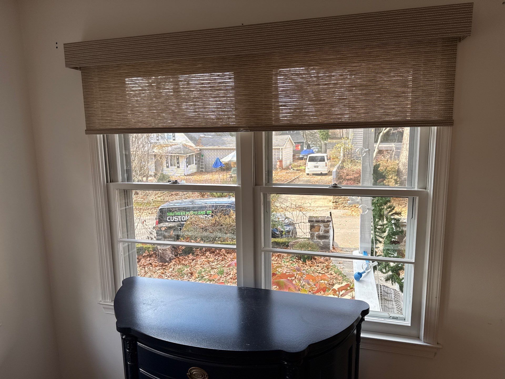 Roller Shade Installation in Severna Park by Southern Maryland Custom Blinds
