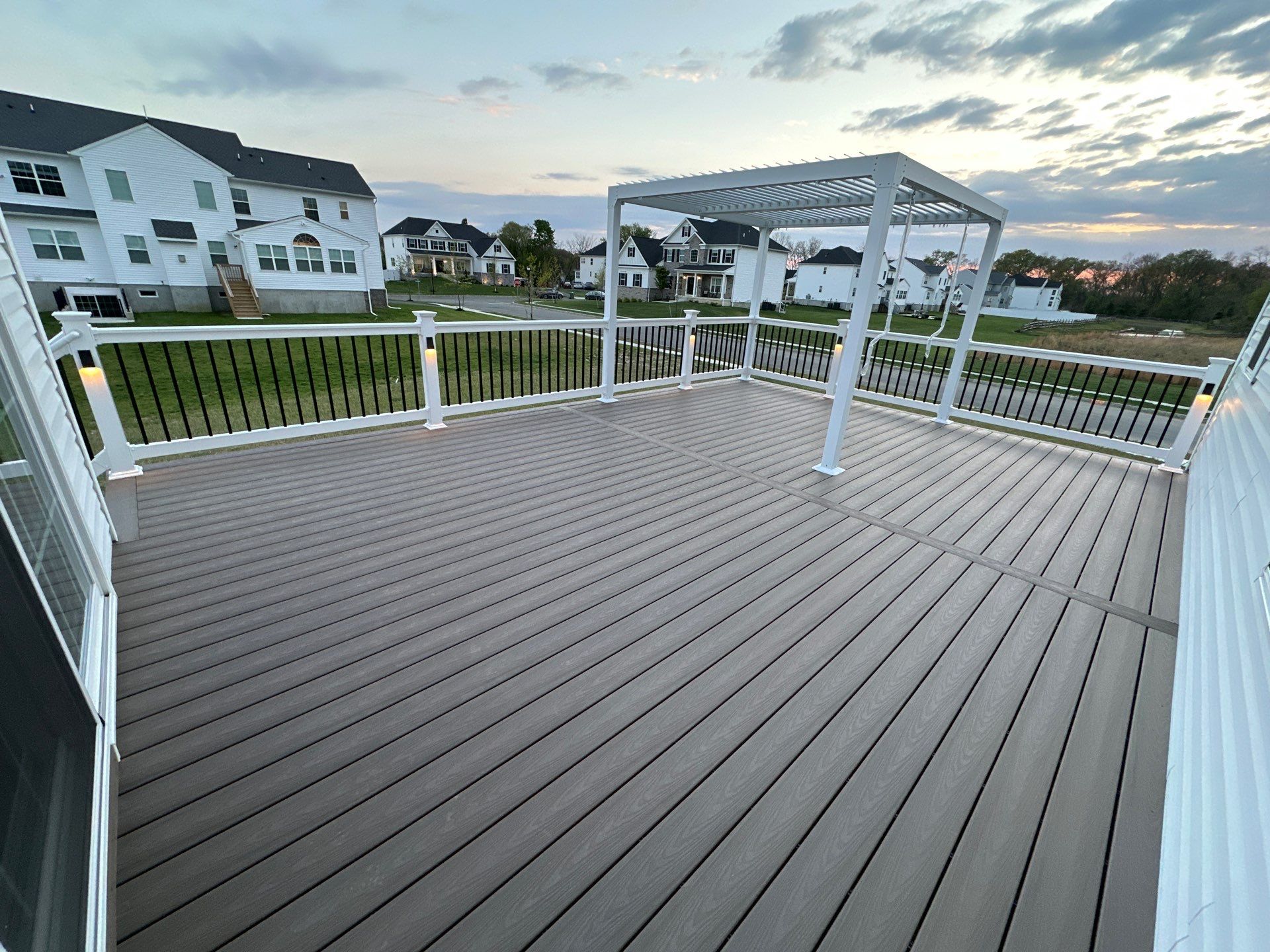 New deck + Manual Louvered Pergola by deck guardian